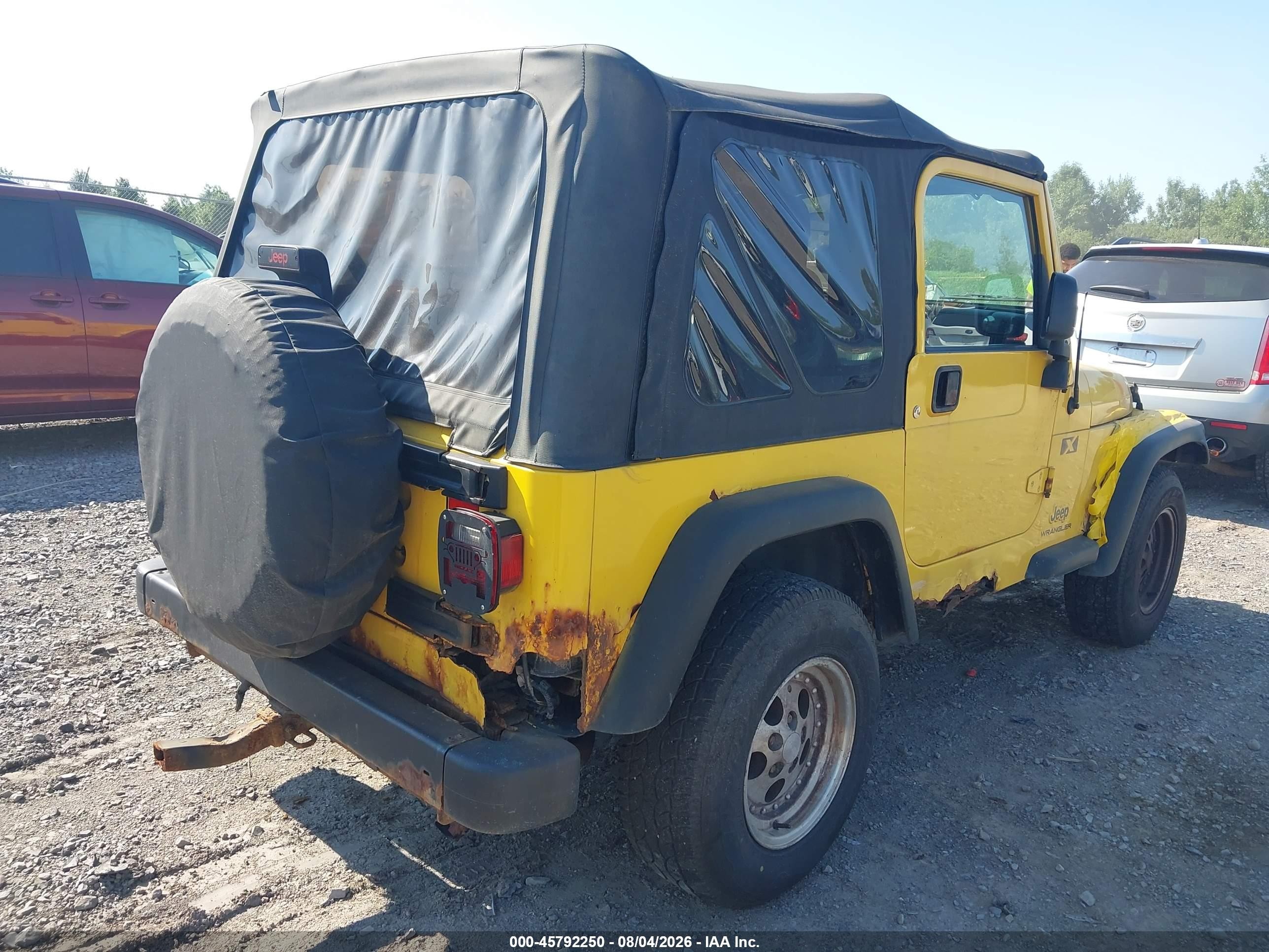 2004 Jeep Wrangler X Yellow vin: 1J4FA39S04P796849