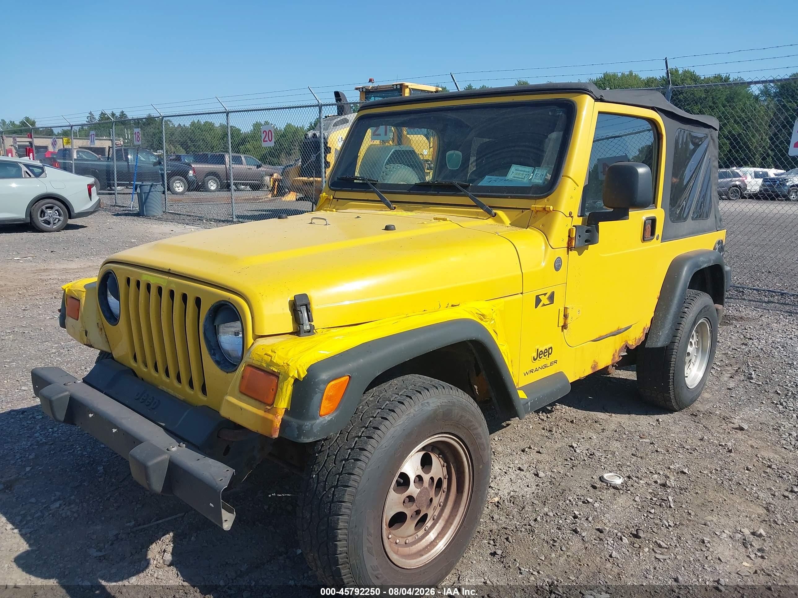 2004 Jeep Wrangler X Yellow vin: 1J4FA39S04P796849