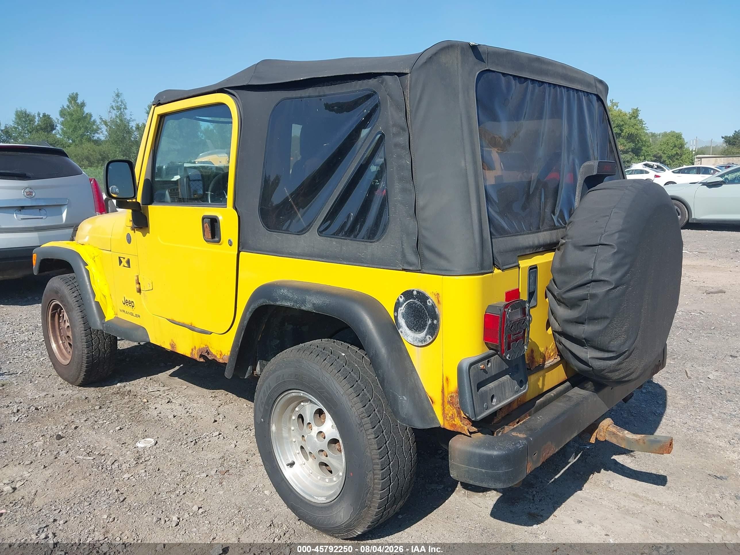 2004 Jeep Wrangler X Yellow vin: 1J4FA39S04P796849