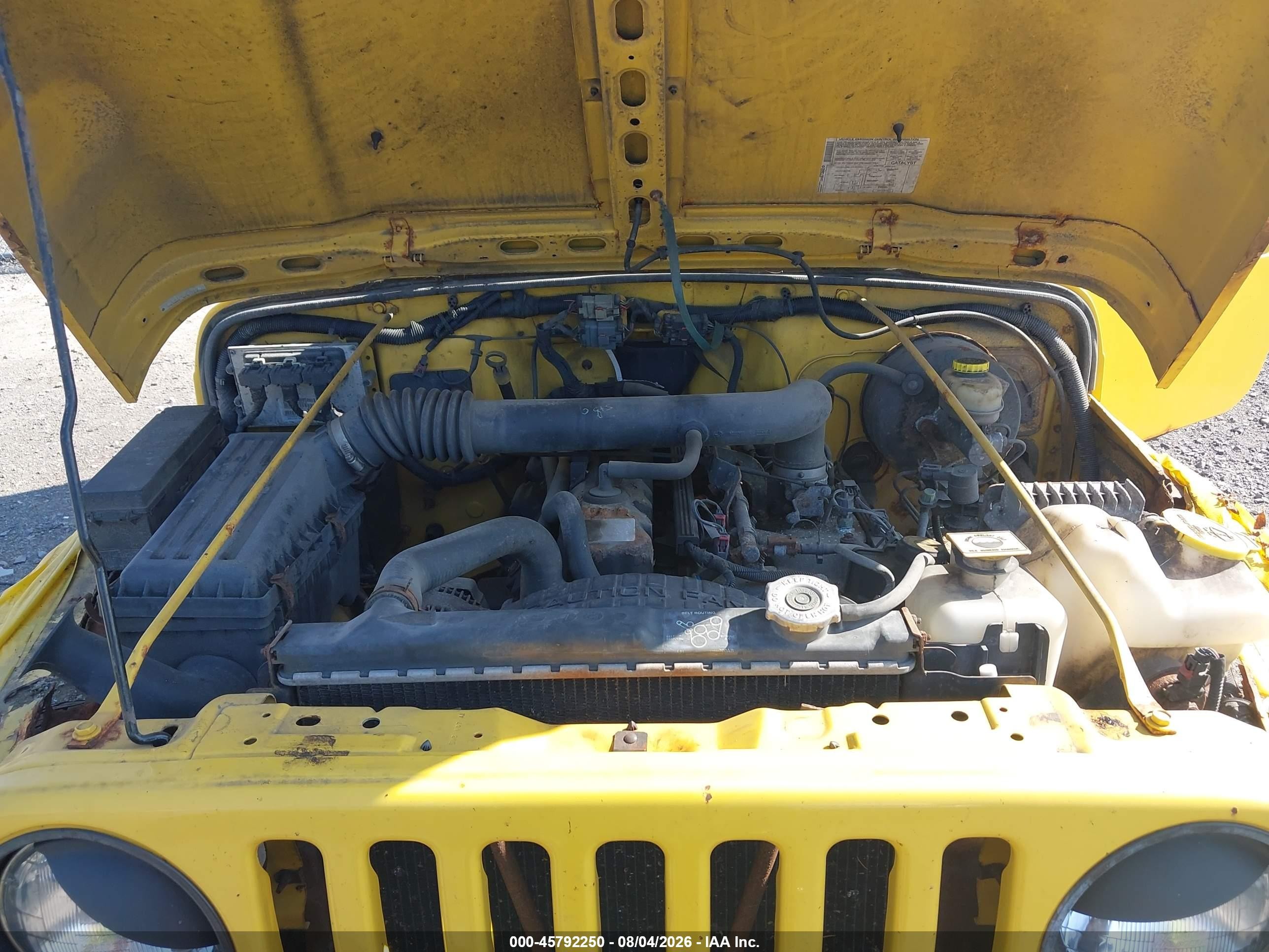 2004 Jeep Wrangler X Yellow vin: 1J4FA39S04P796849