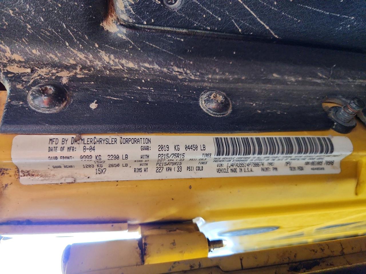 2004 Jeep Wrangler X Yellow vin: 1J4FA39S14P798674