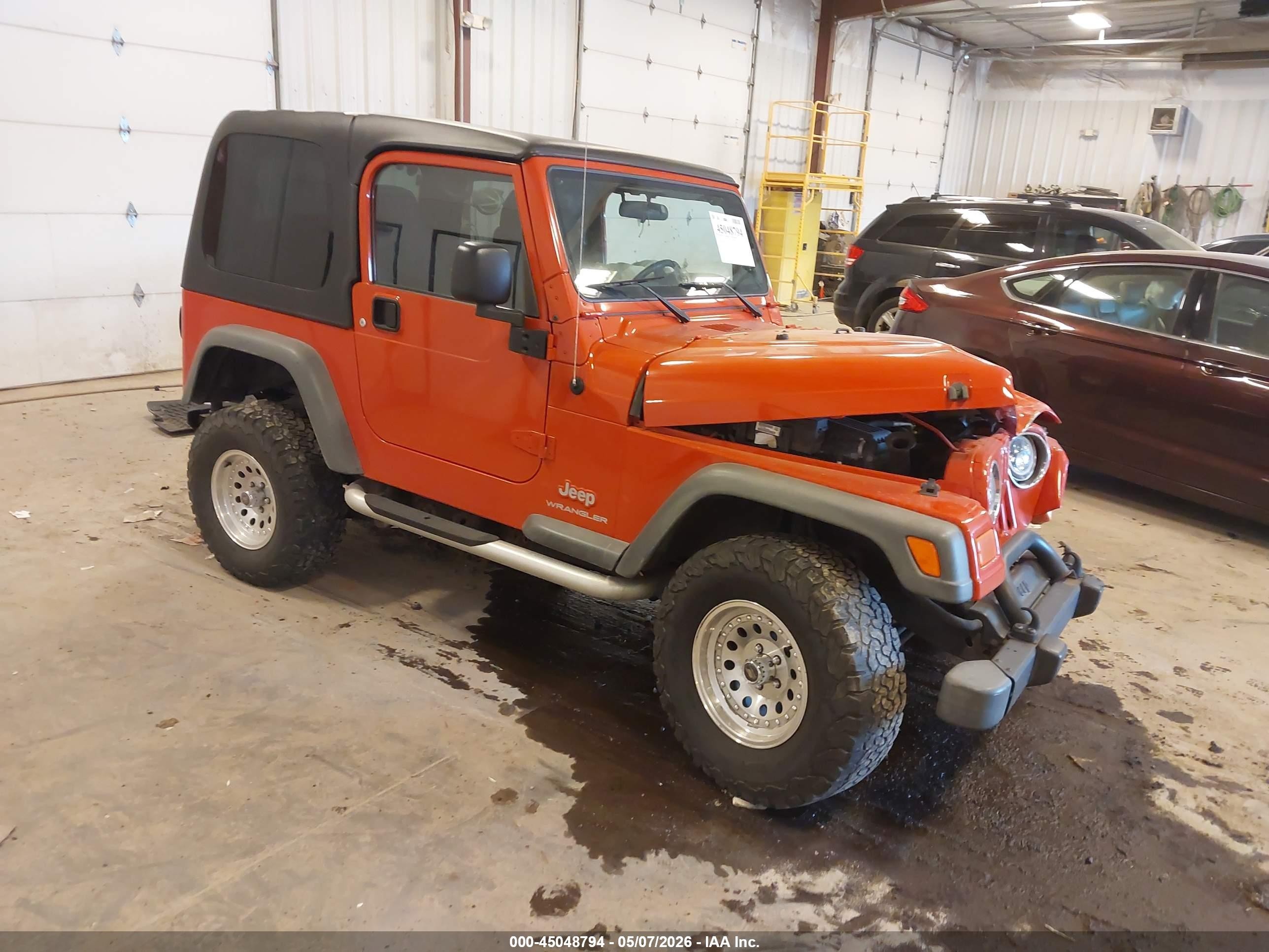 2005 Jeep Wrangler X Orange vin: 1J4FA39S15P387843