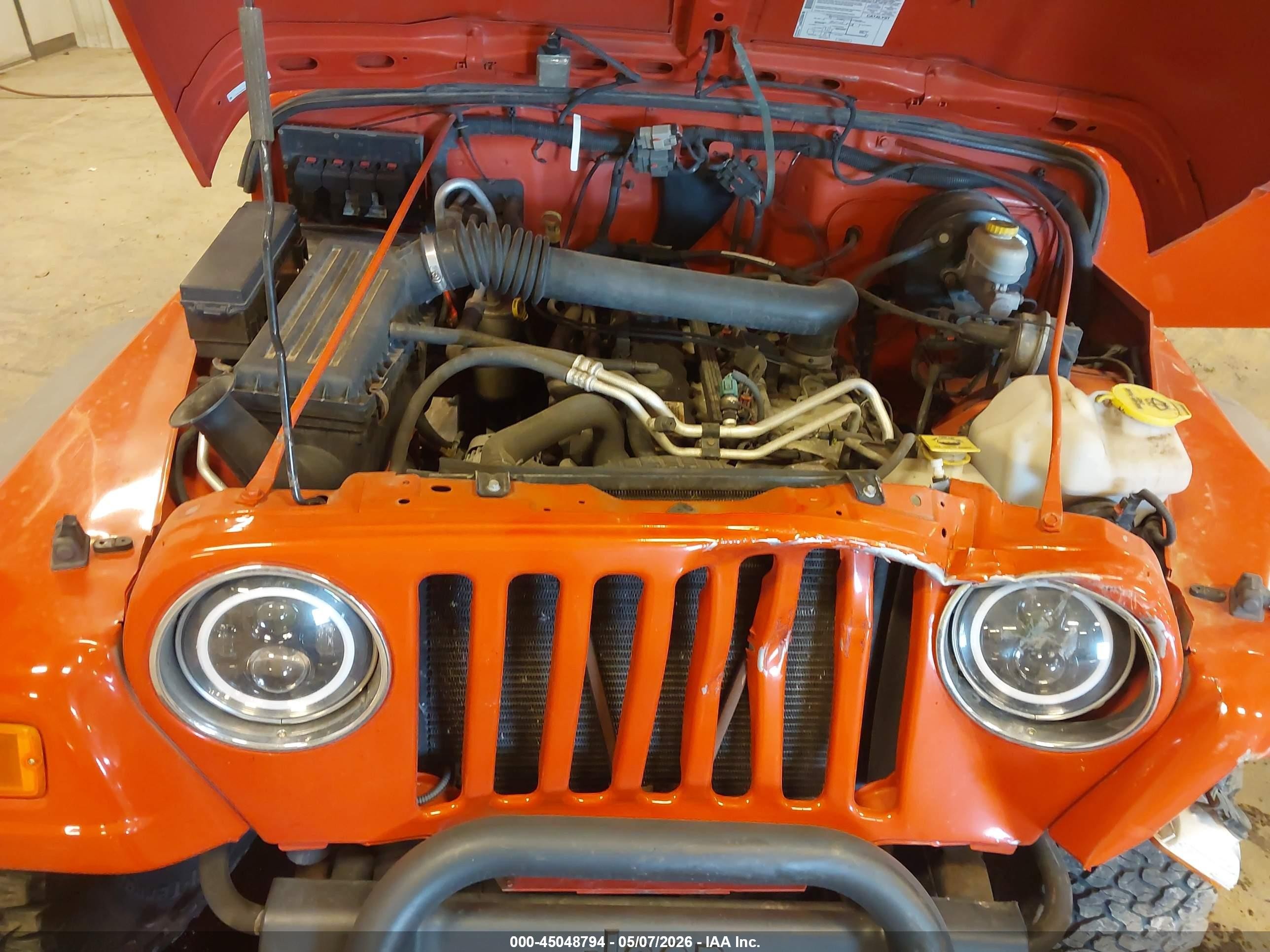 2005 Jeep Wrangler X Orange vin: 1J4FA39S15P387843