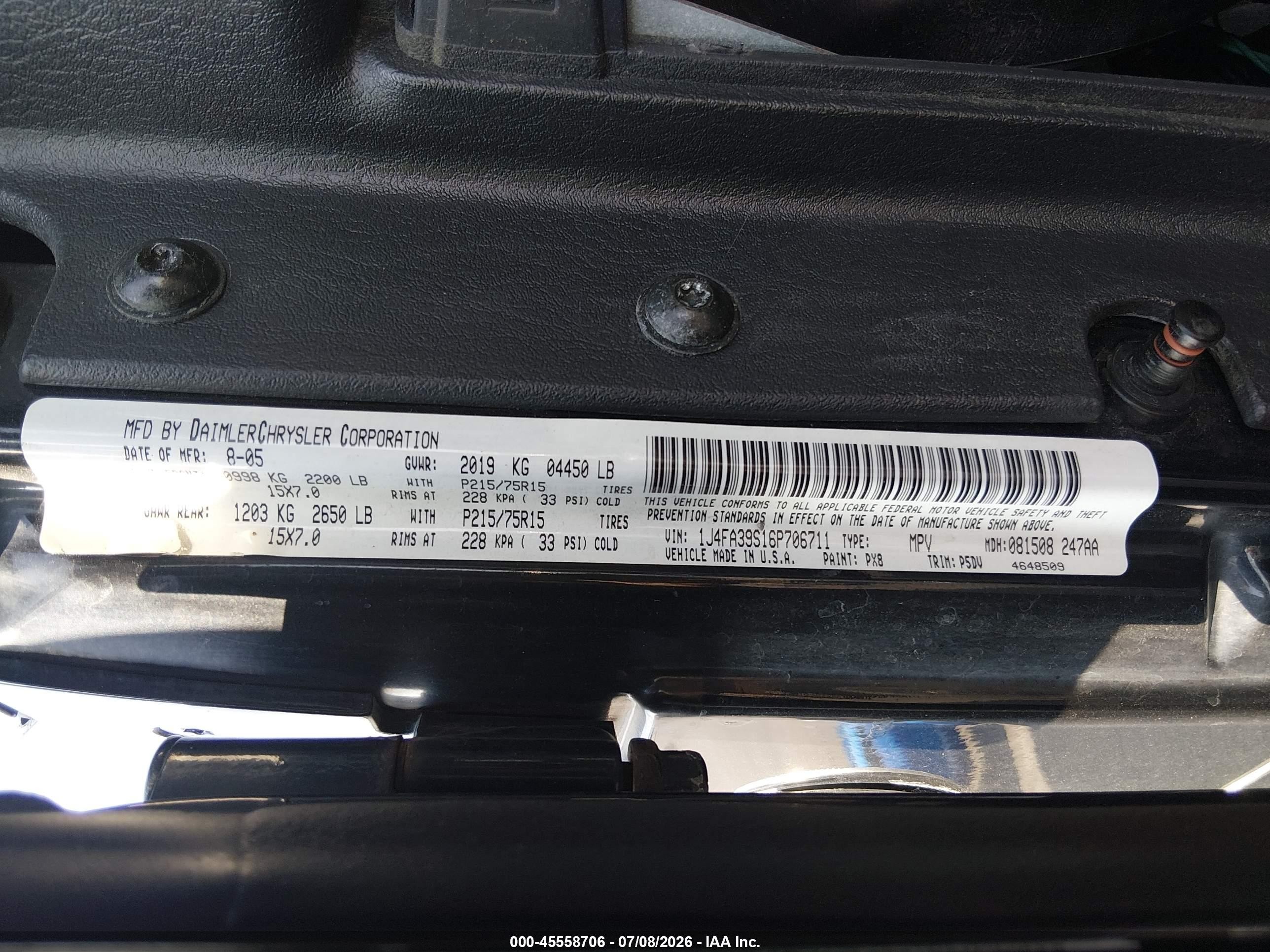 2006 Jeep Wrangler X Черный vin: 1J4FA39S16P706711