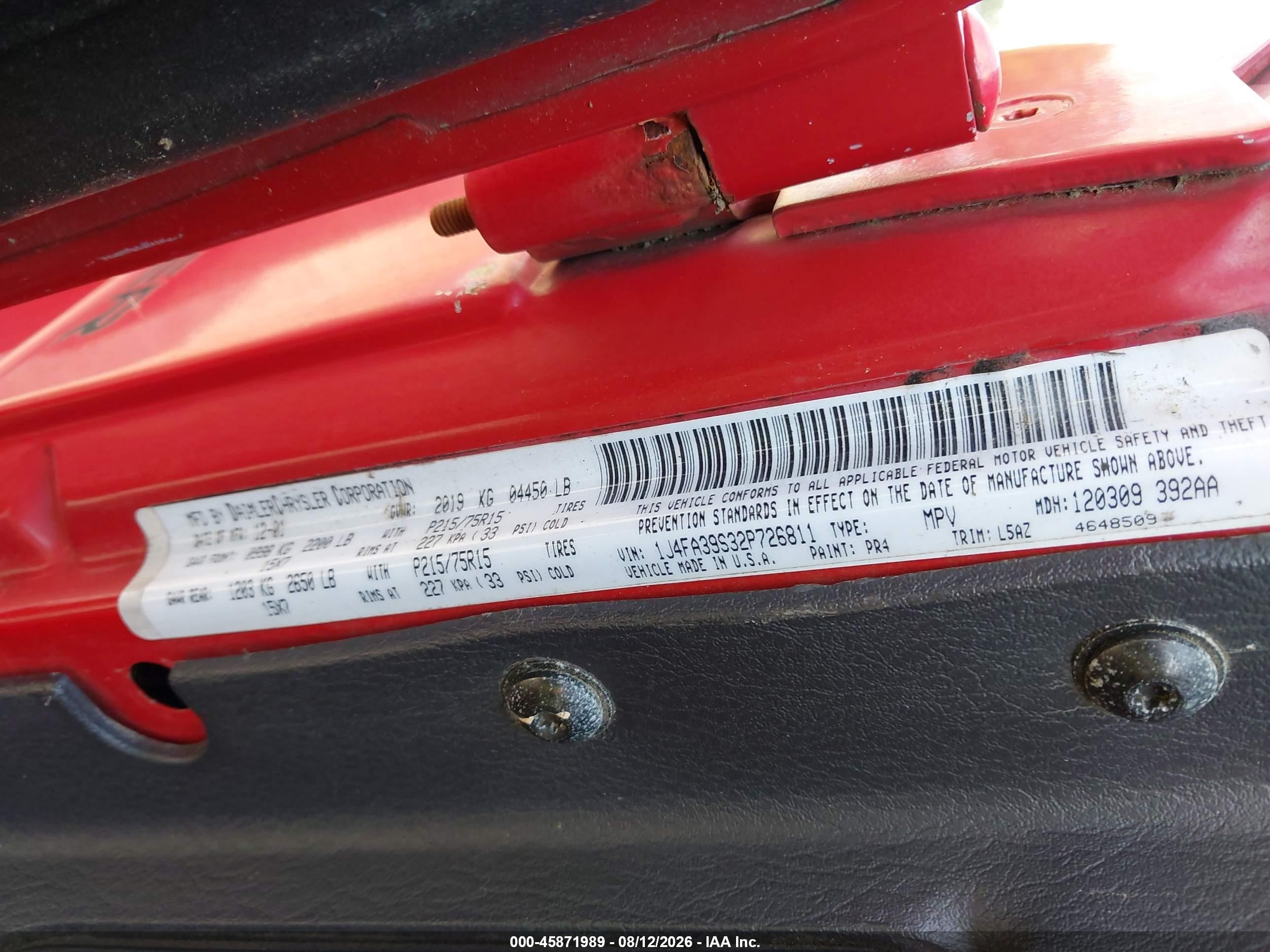 2002 Jeep Wrangler X Red vin: 1J4FA39S32P726811