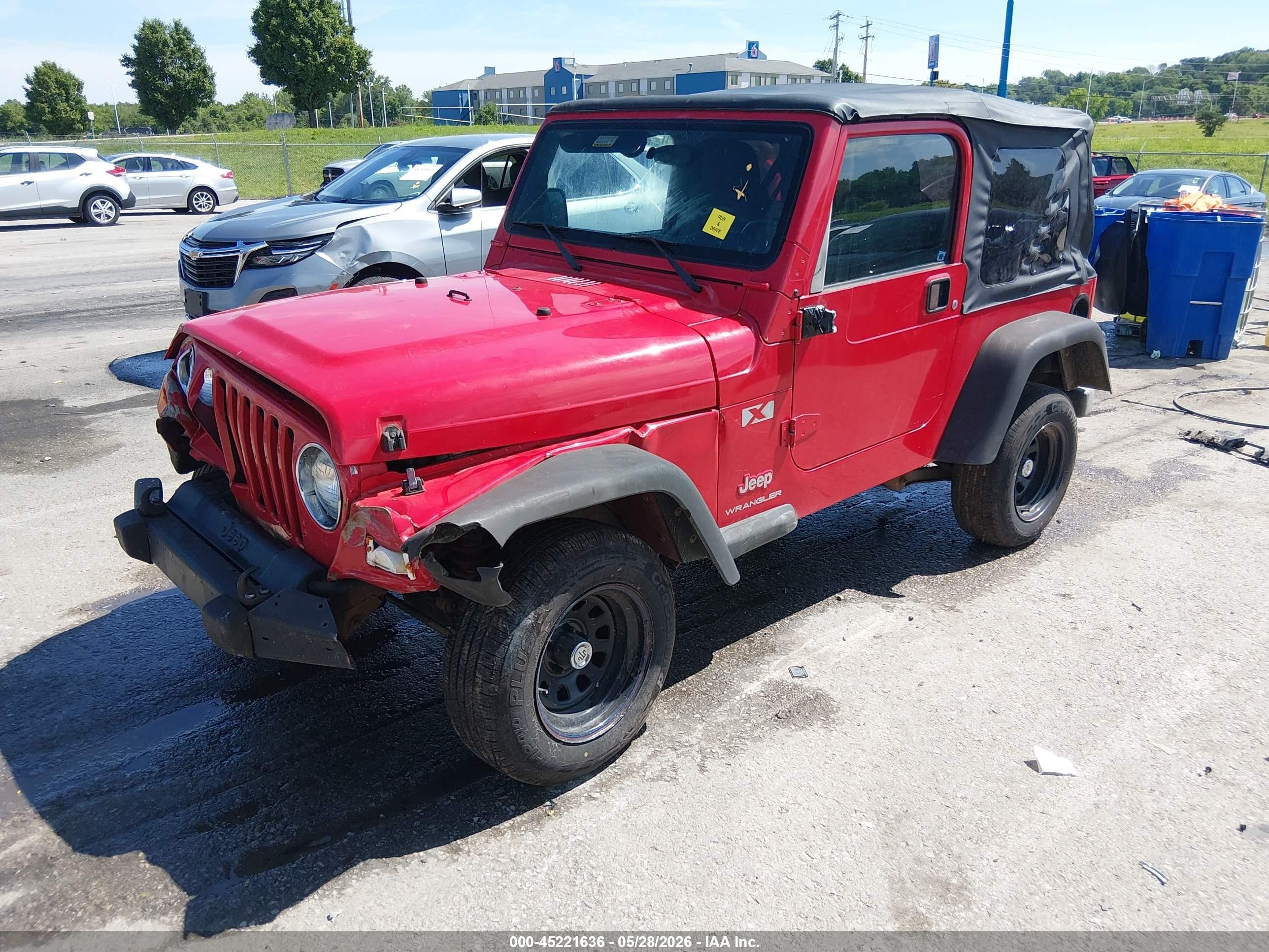 2003 Jeep Wrangler X Red vin: 1J4FA39S33P320528