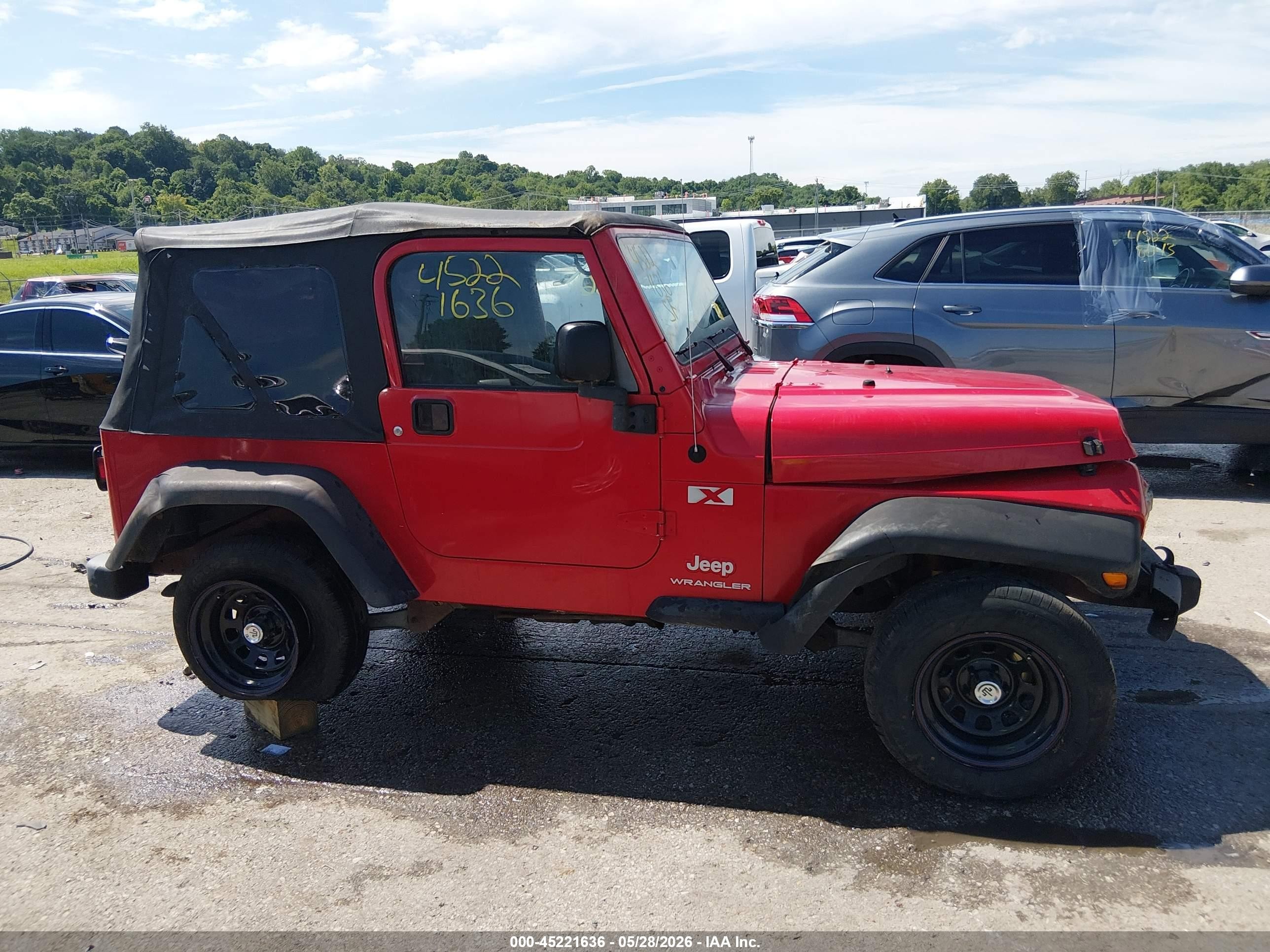 2003 Jeep Wrangler X Red vin: 1J4FA39S33P320528