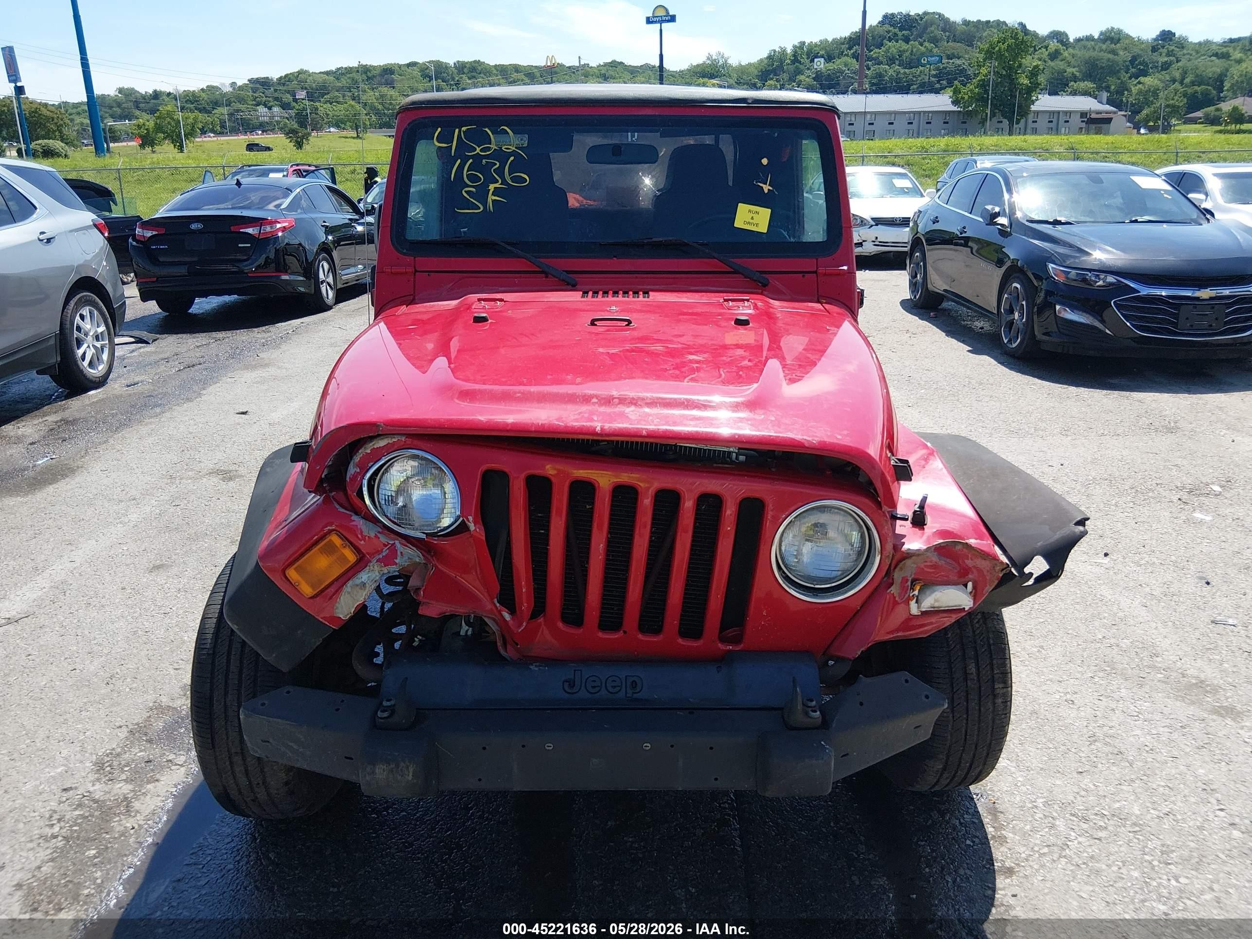 2003 Jeep Wrangler X Red vin: 1J4FA39S33P320528