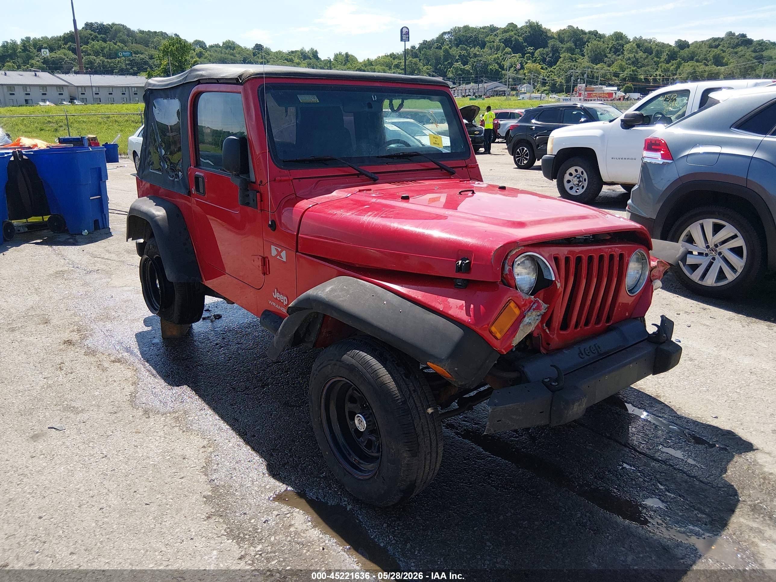 2003 Jeep Wrangler X Red vin: 1J4FA39S33P320528