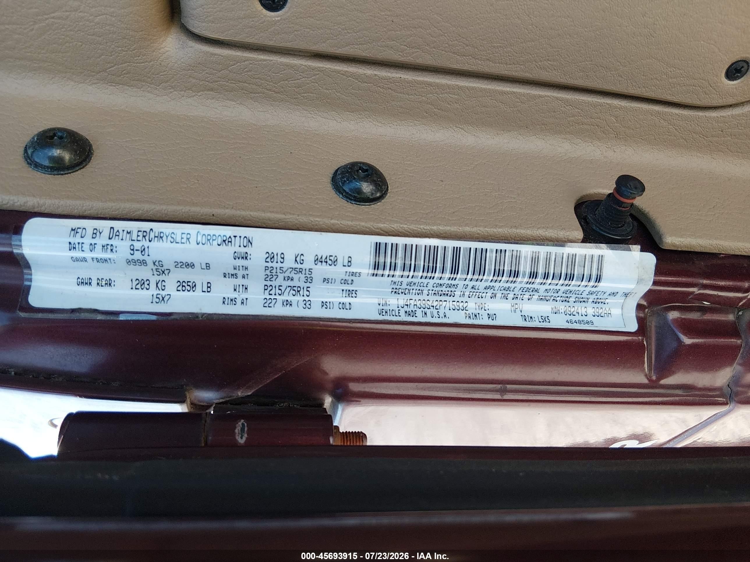 2002 Jeep Wrangler X Burgundy vin: 1J4FA39S42P715932