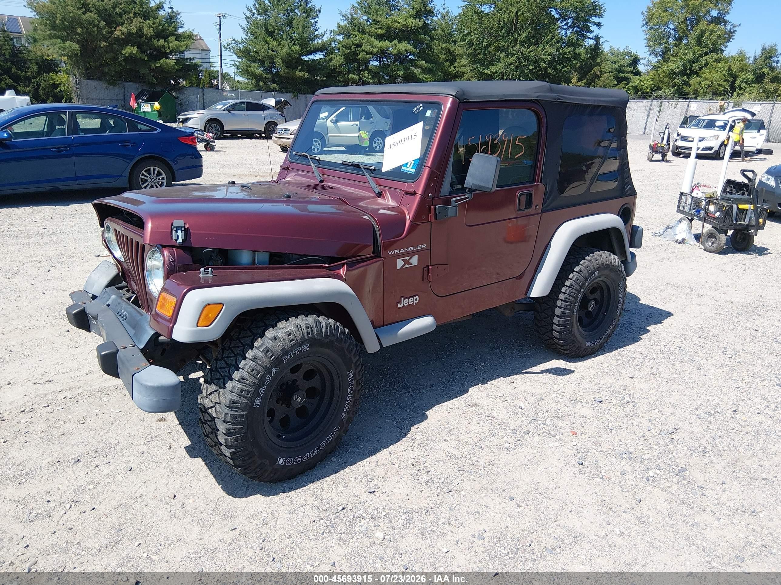 2002 Jeep Wrangler X Burgundy vin: 1J4FA39S42P715932