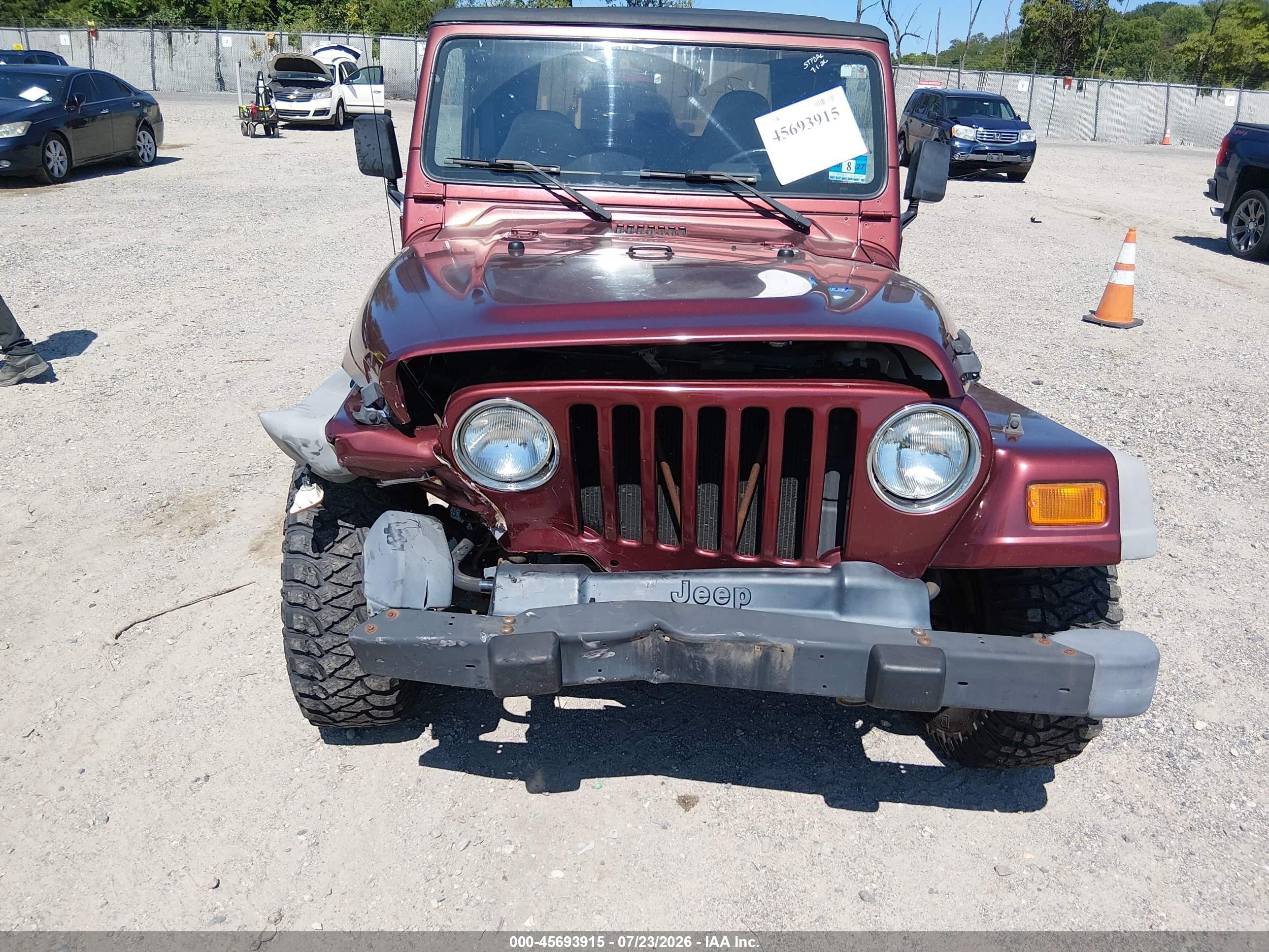 2002 Jeep Wrangler X Burgundy vin: 1J4FA39S42P715932