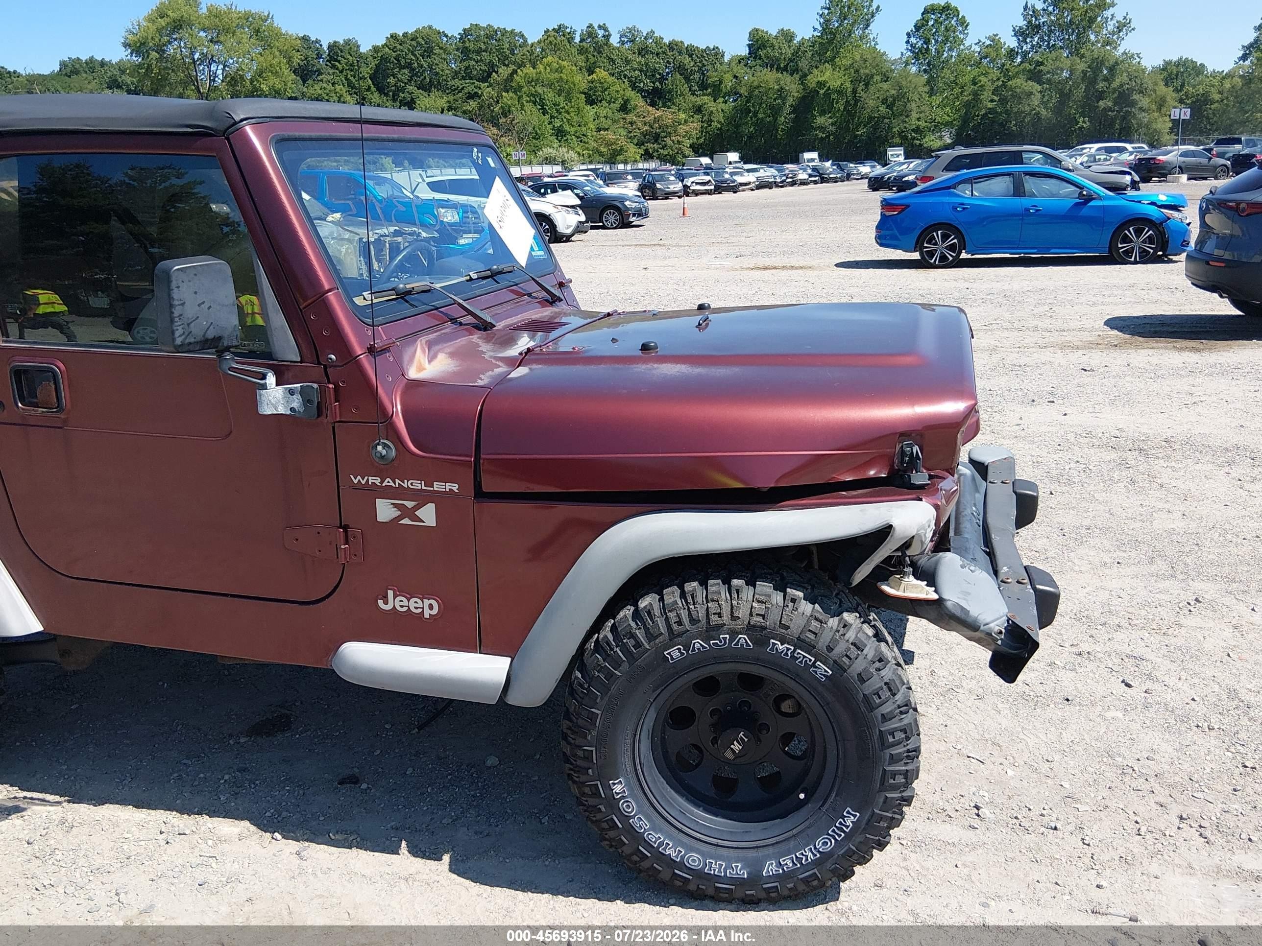 2002 Jeep Wrangler X Burgundy vin: 1J4FA39S42P715932
