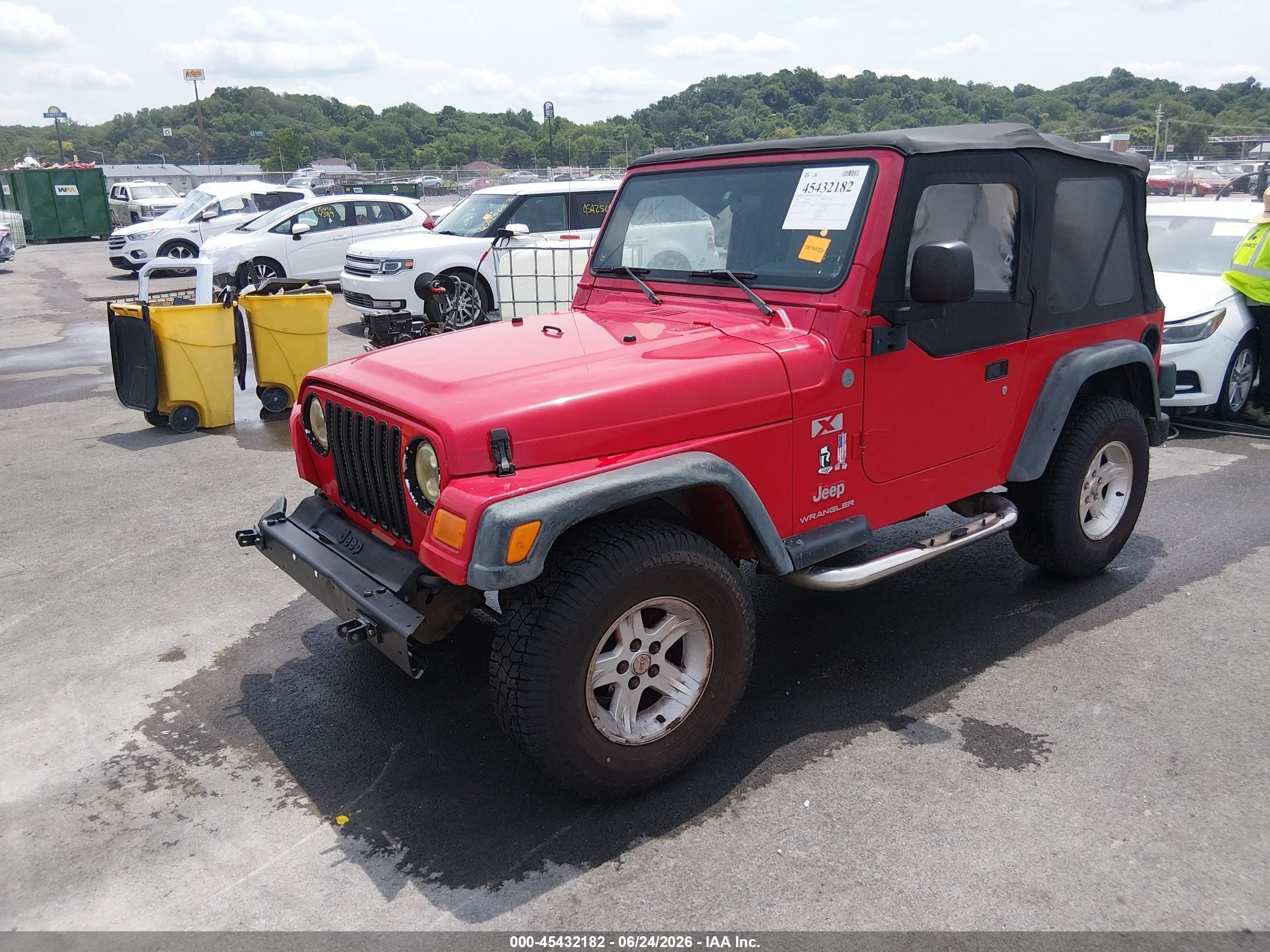 2004 Jeep Wrangler X Red vin: 1J4FA39S54P742544