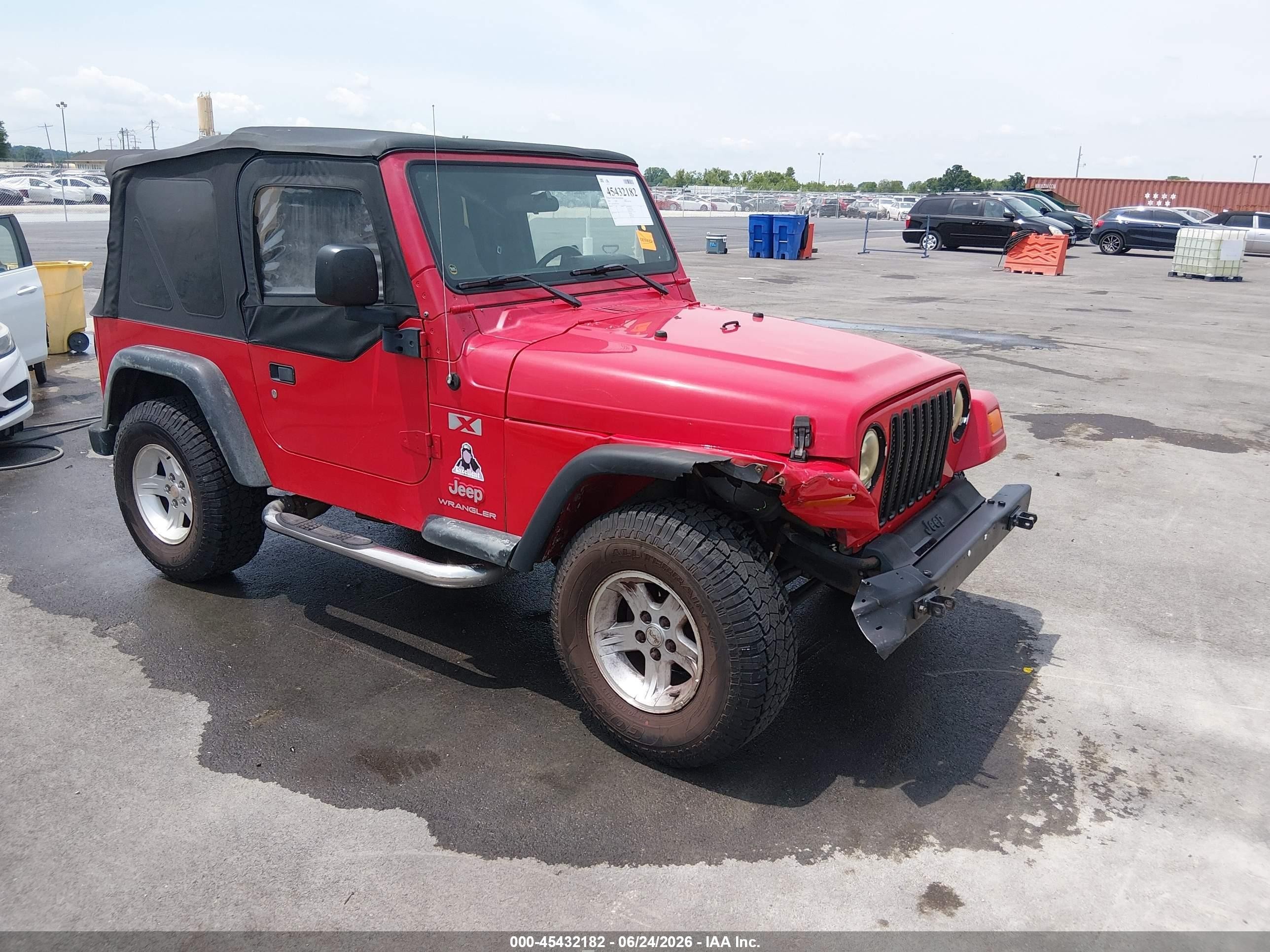 2004 Jeep Wrangler X Red vin: 1J4FA39S54P742544