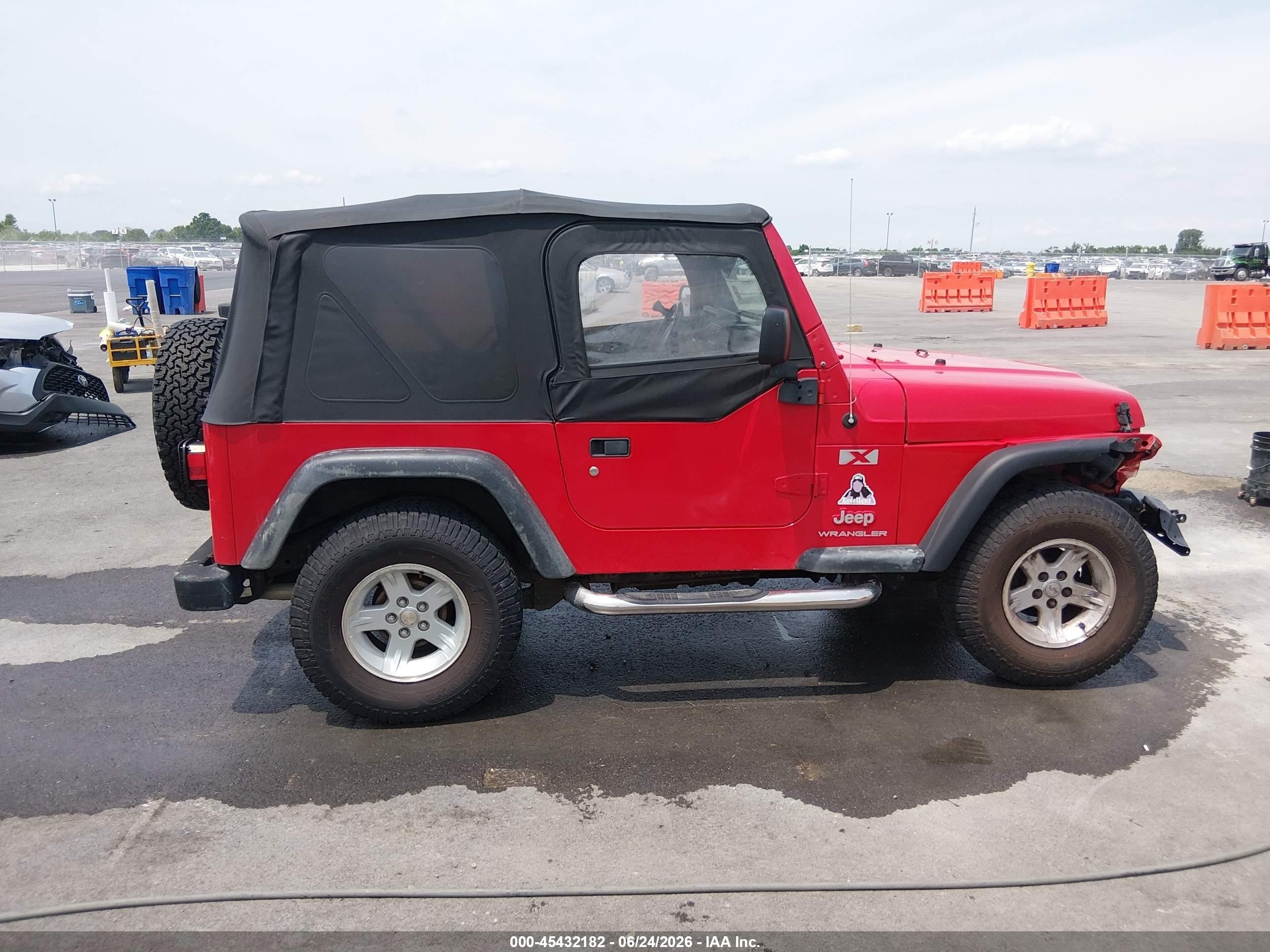 2004 Jeep Wrangler X Red vin: 1J4FA39S54P742544