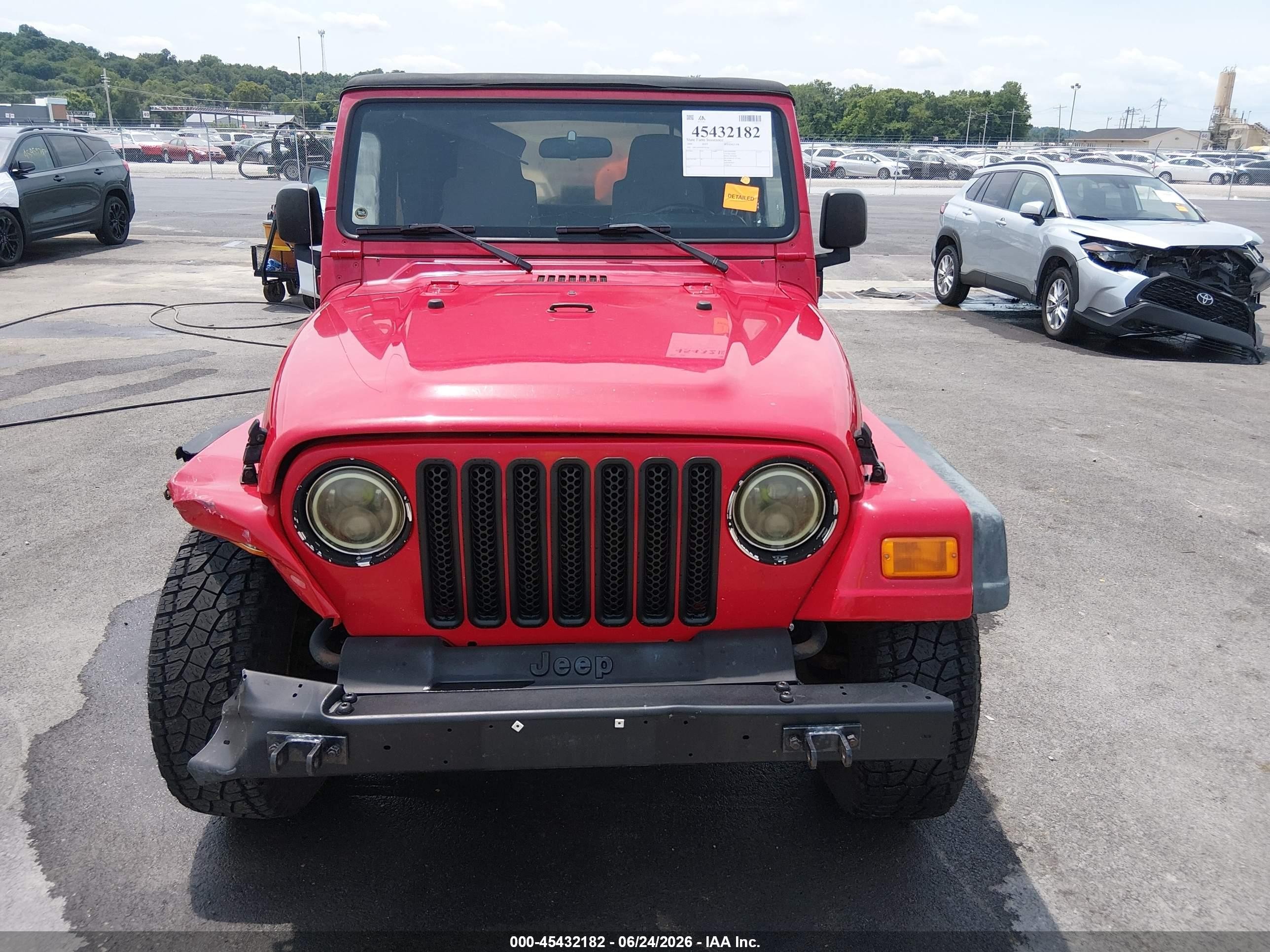 2004 Jeep Wrangler X Red vin: 1J4FA39S54P742544