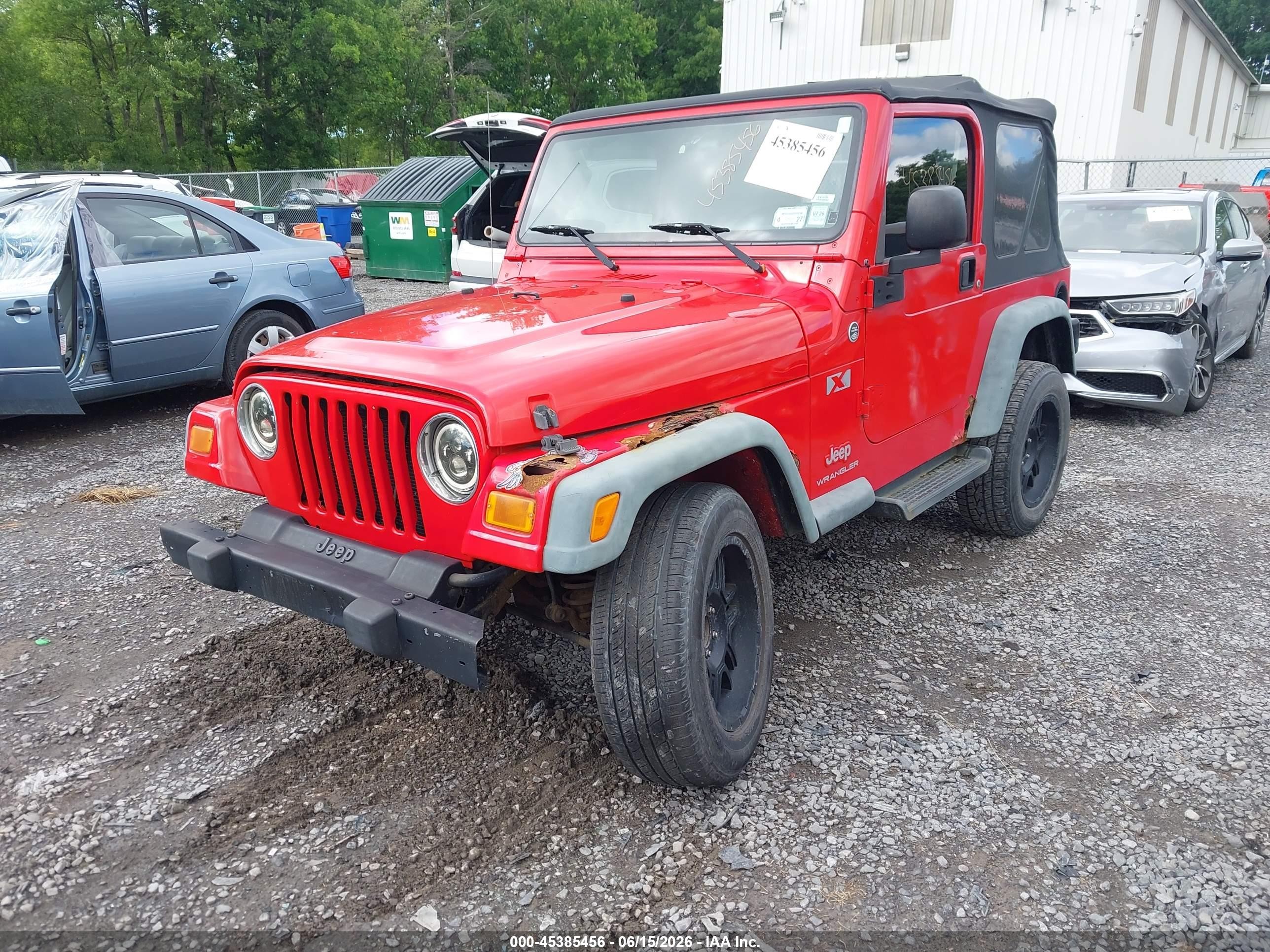 2006 Jeep Wrangler X Red vin: 1J4FA39S56P781444