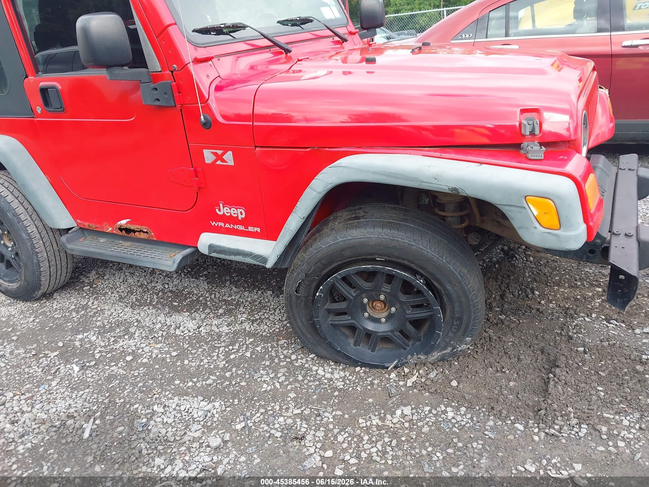 2006 Jeep Wrangler X Red vin: 1J4FA39S56P781444