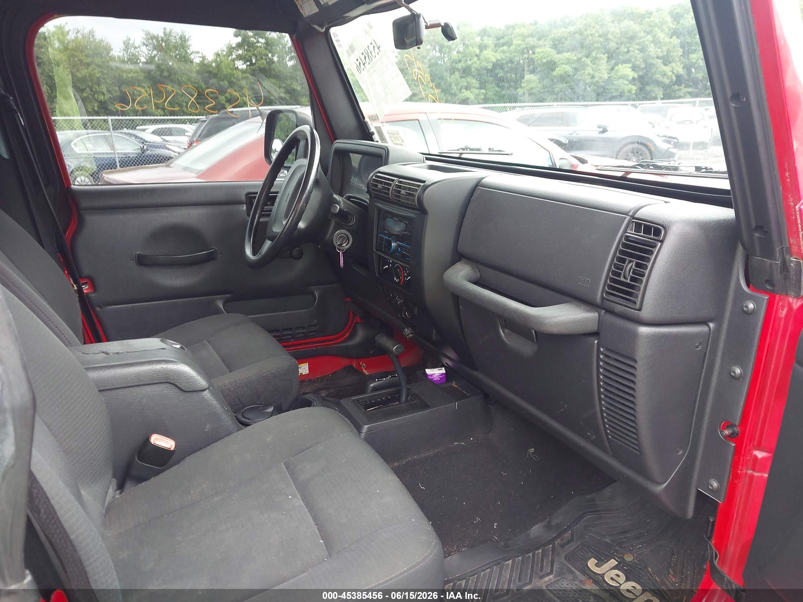 2006 Jeep Wrangler X Red vin: 1J4FA39S56P781444