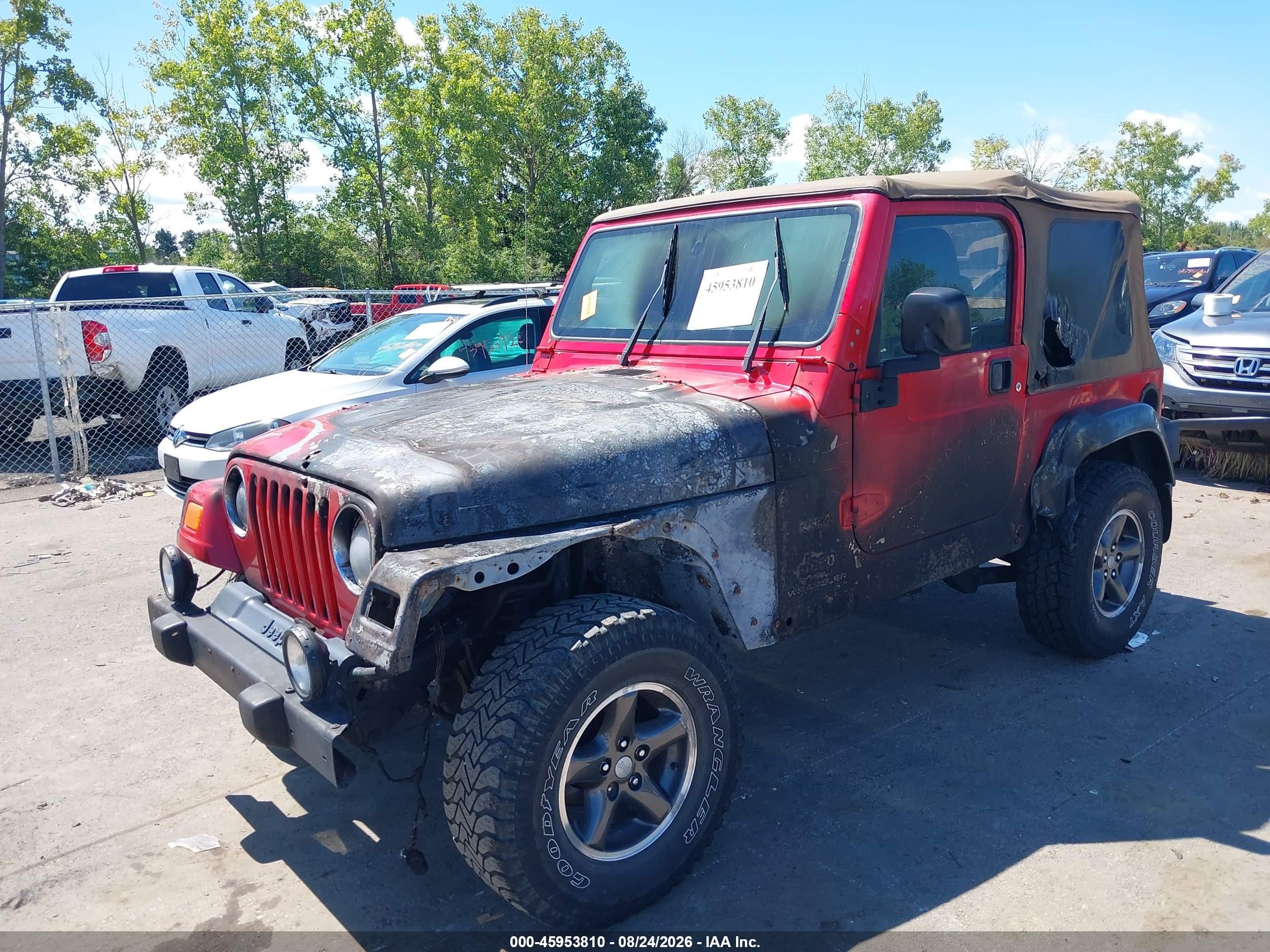 2004 Jeep Wrangler X Красный vin: 1J4FA39S64P727132