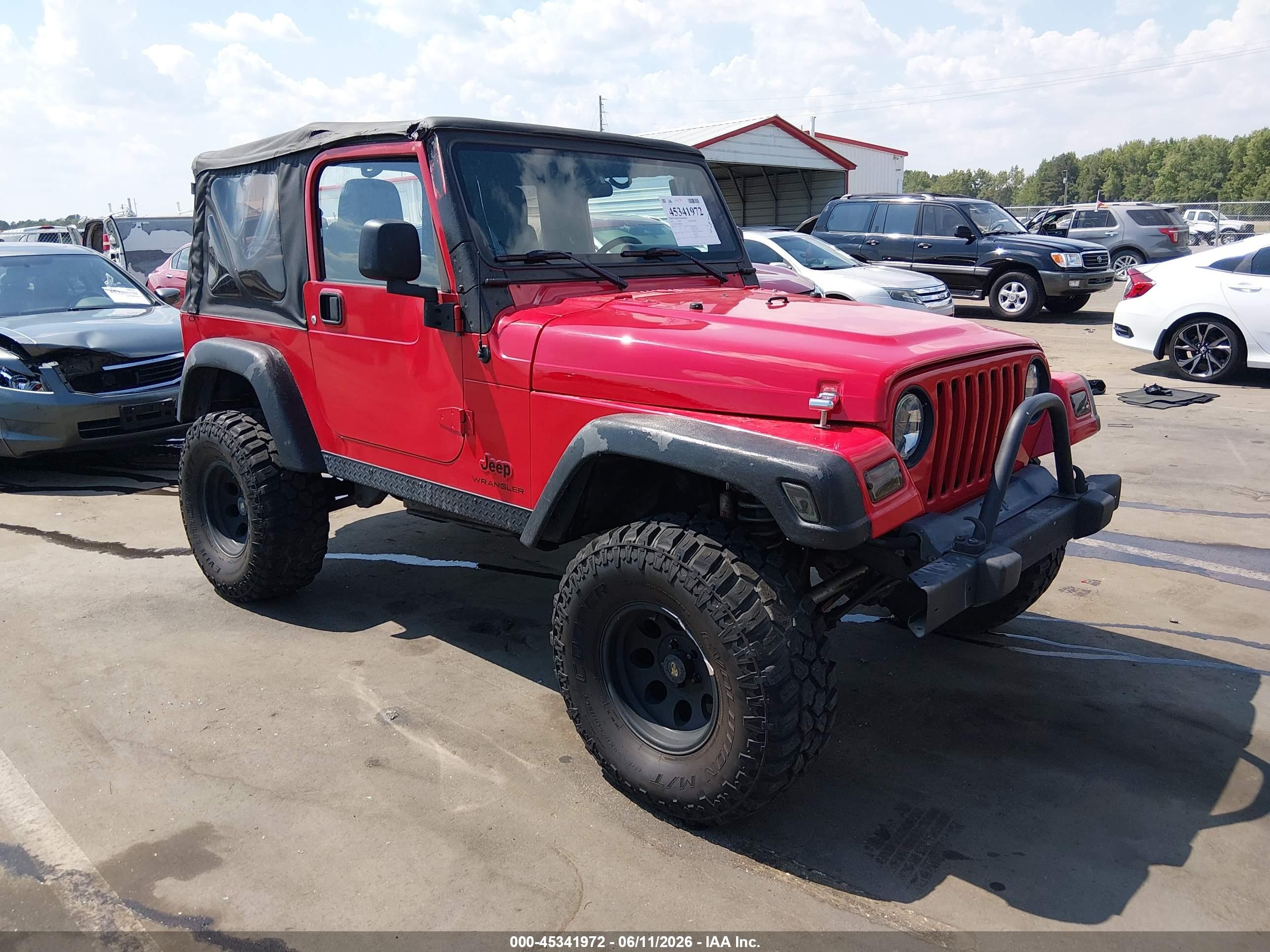 2004 Jeep Wrangler X Red vin: 1J4FA39S74P802291