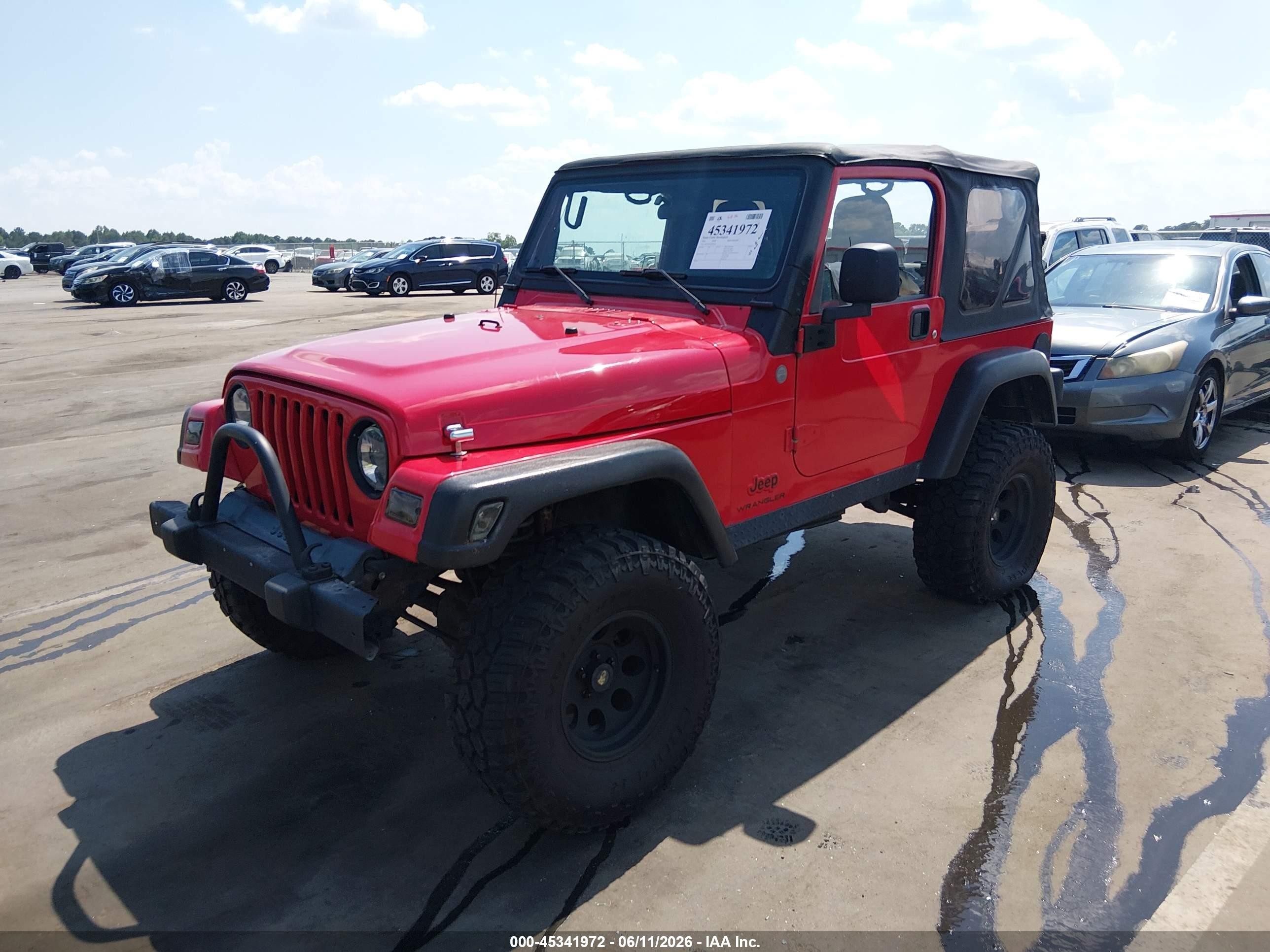 2004 Jeep Wrangler X Red vin: 1J4FA39S74P802291