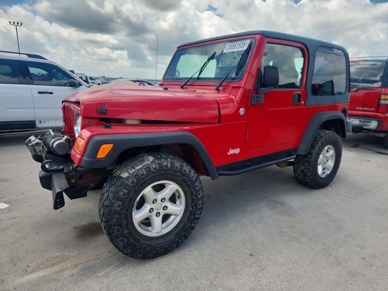 2006 Jeep Wrangler X Red vin: 1J4FA39S86P759115