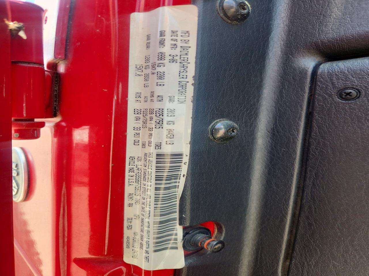 2006 Jeep Wrangler X Red vin: 1J4FA39S86P759115