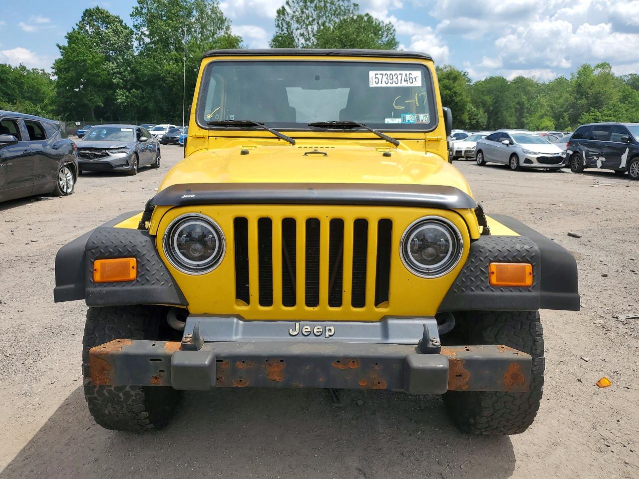 2004 Jeep Wrangler X Yellow vin: 1J4FA39S94P708574