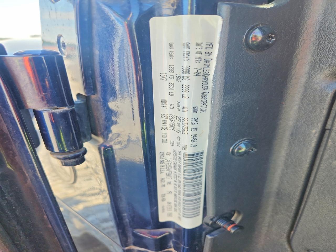 2004 Jeep Wrangler X Blue vin: 1J4FA39S94P798017