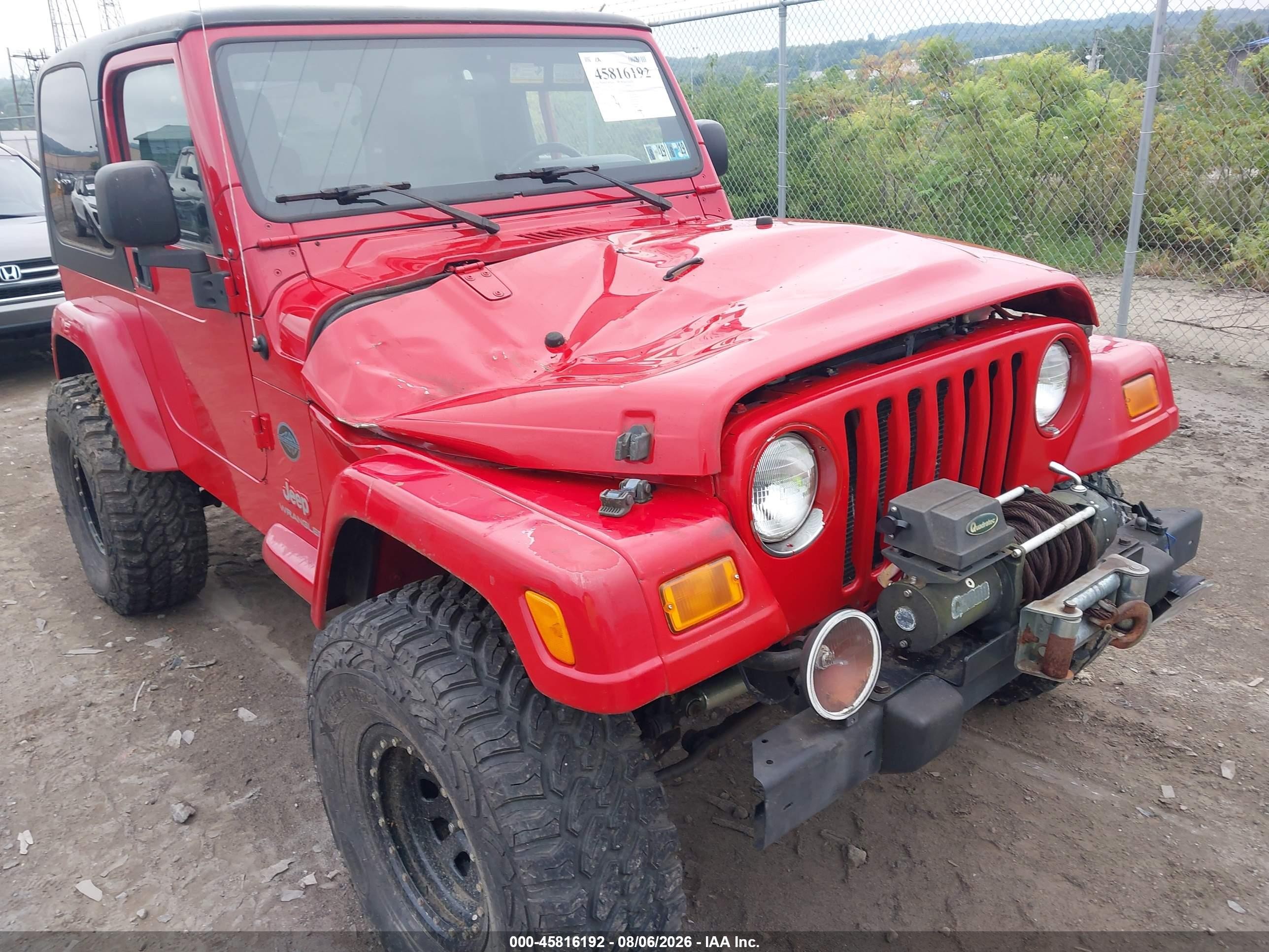 2005 Jeep Wrangler X Red vin: 1J4FA39S95P372619