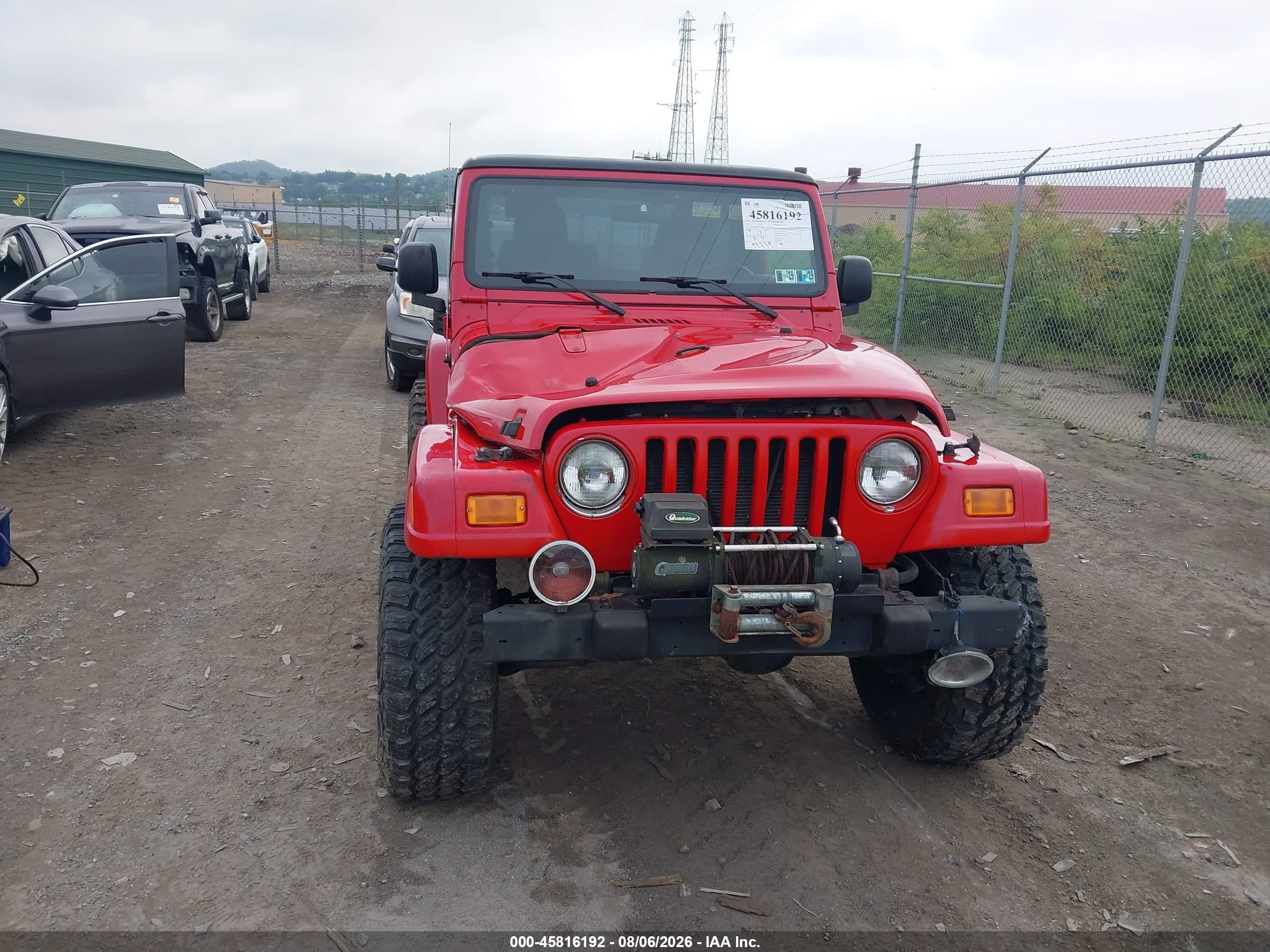 2005 Jeep Wrangler X Red vin: 1J4FA39S95P372619