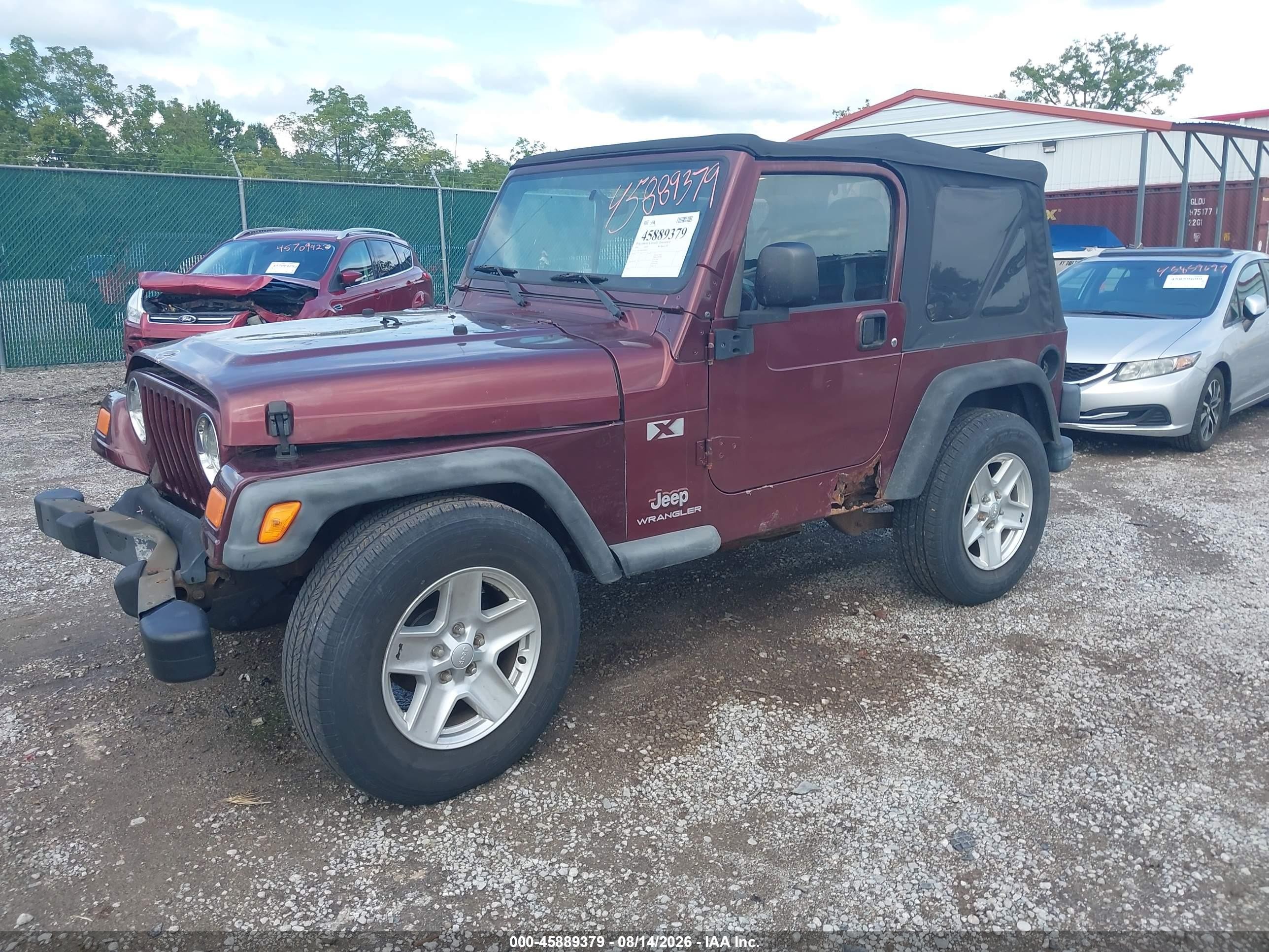2004 Jeep Wrangler X Maroon vin: 1J4FA39SX4P709636