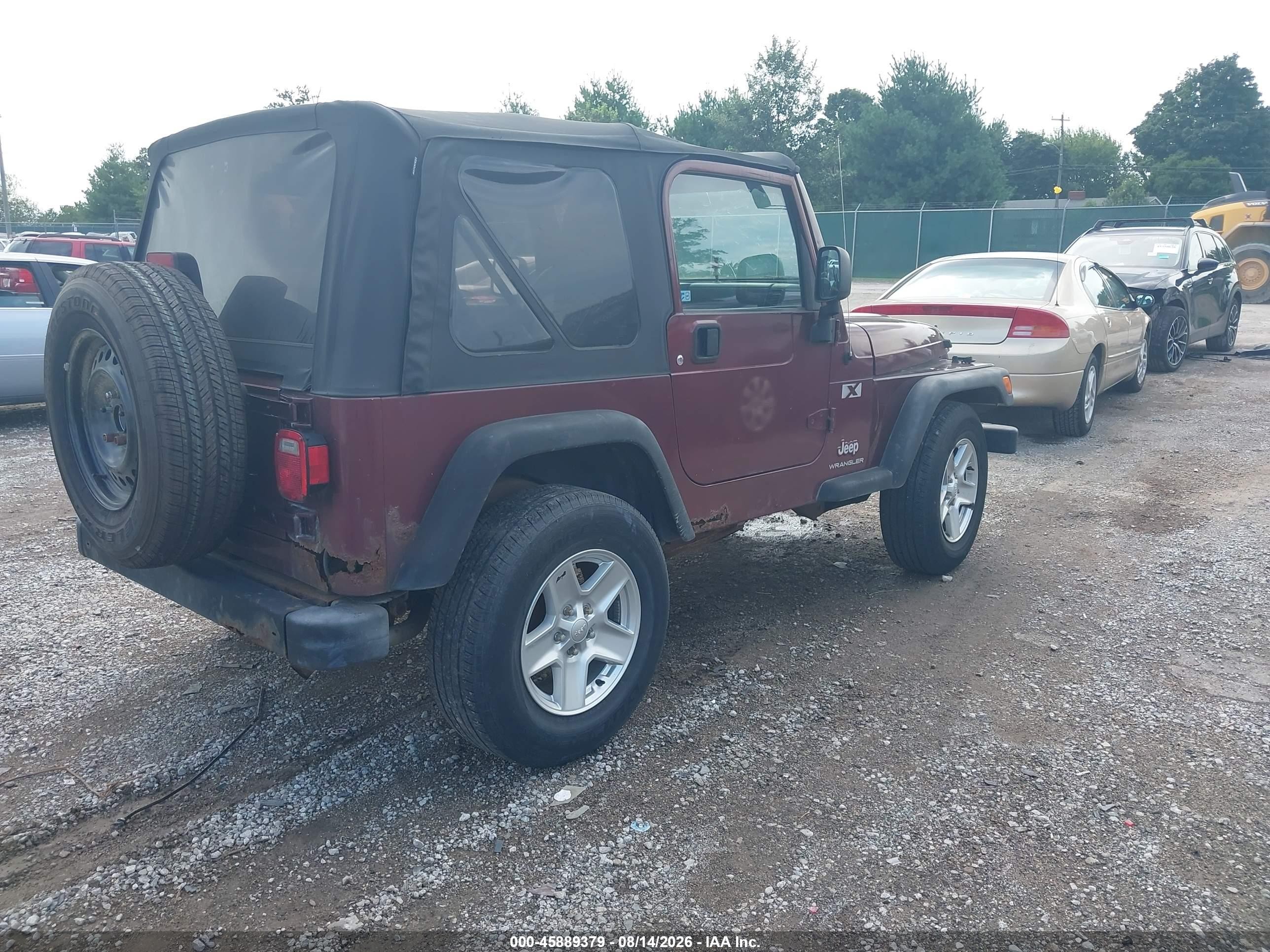 2004 Jeep Wrangler X Maroon vin: 1J4FA39SX4P709636