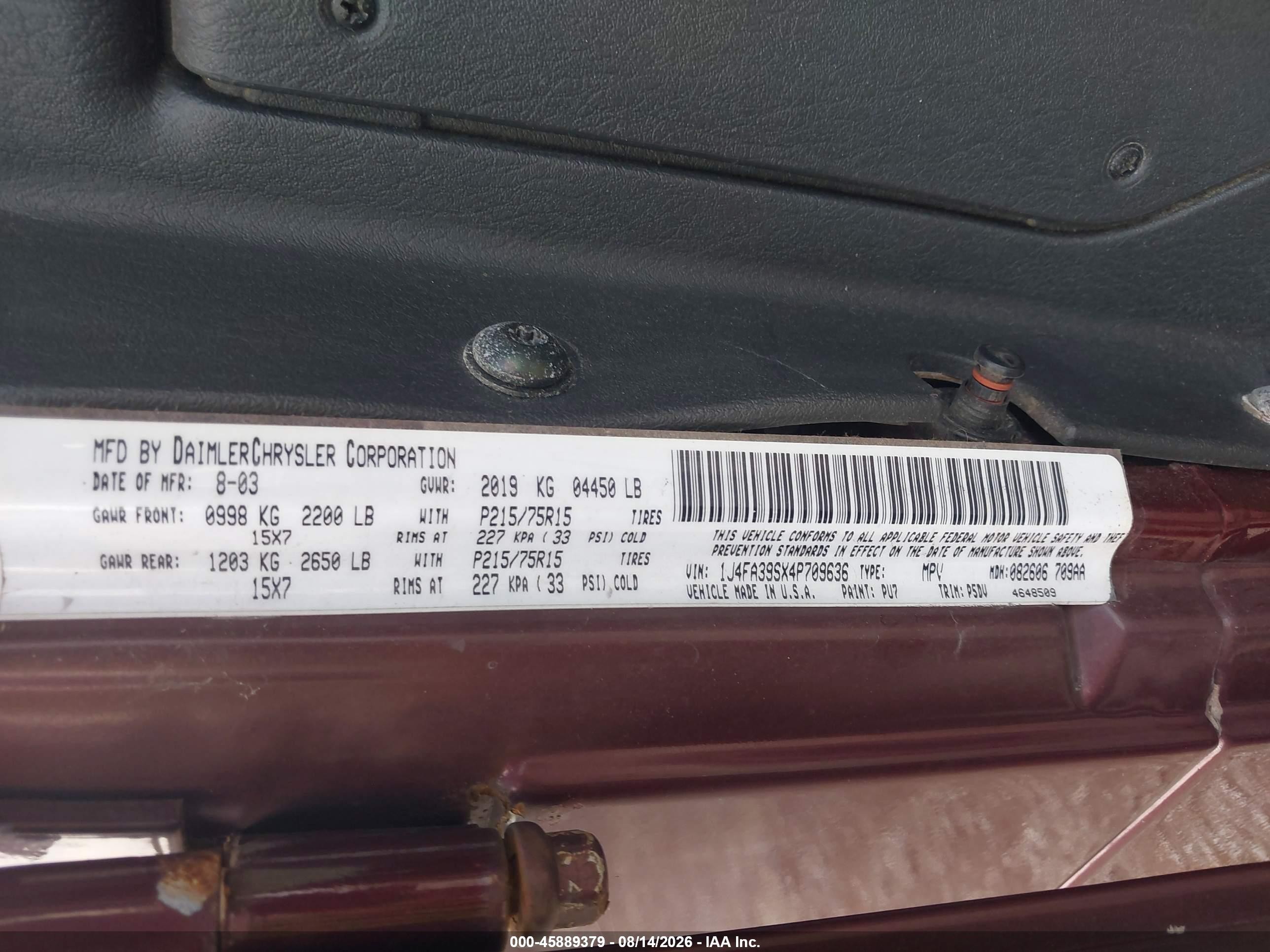 2004 Jeep Wrangler X Maroon vin: 1J4FA39SX4P709636