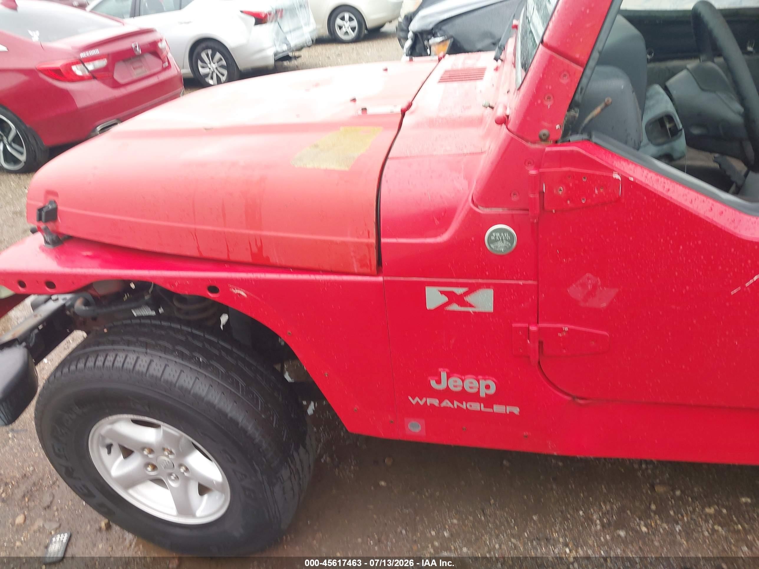 2005 Jeep Wrangler X Красный vin: 1J4FA39SX5P357210