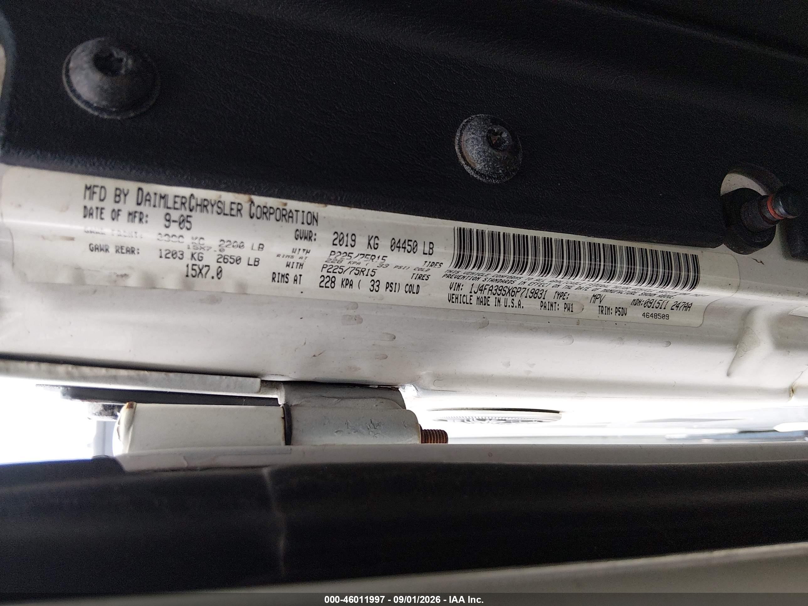 2006 Jeep Wrangler X Белый vin: 1J4FA39SX6P719831
