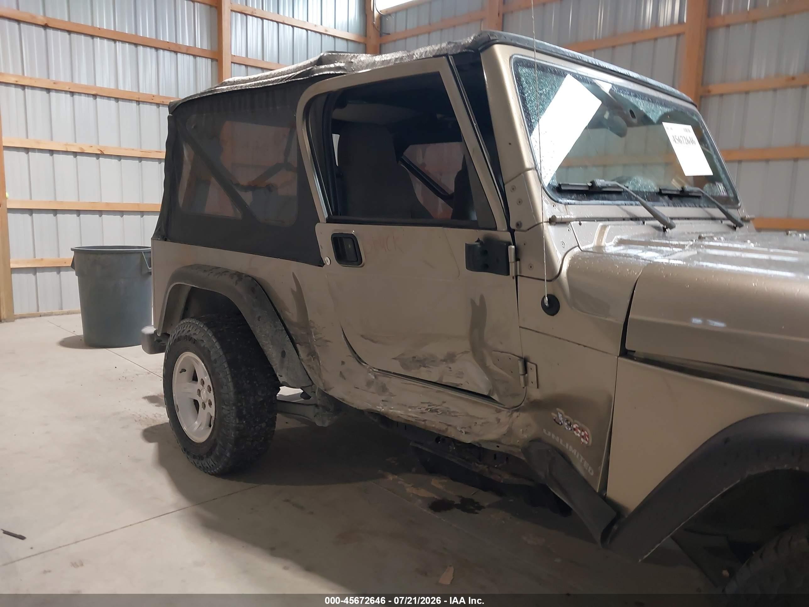 2005 Jeep Wrangler Unlimited Tan vin: 1J4FA44S05P320034