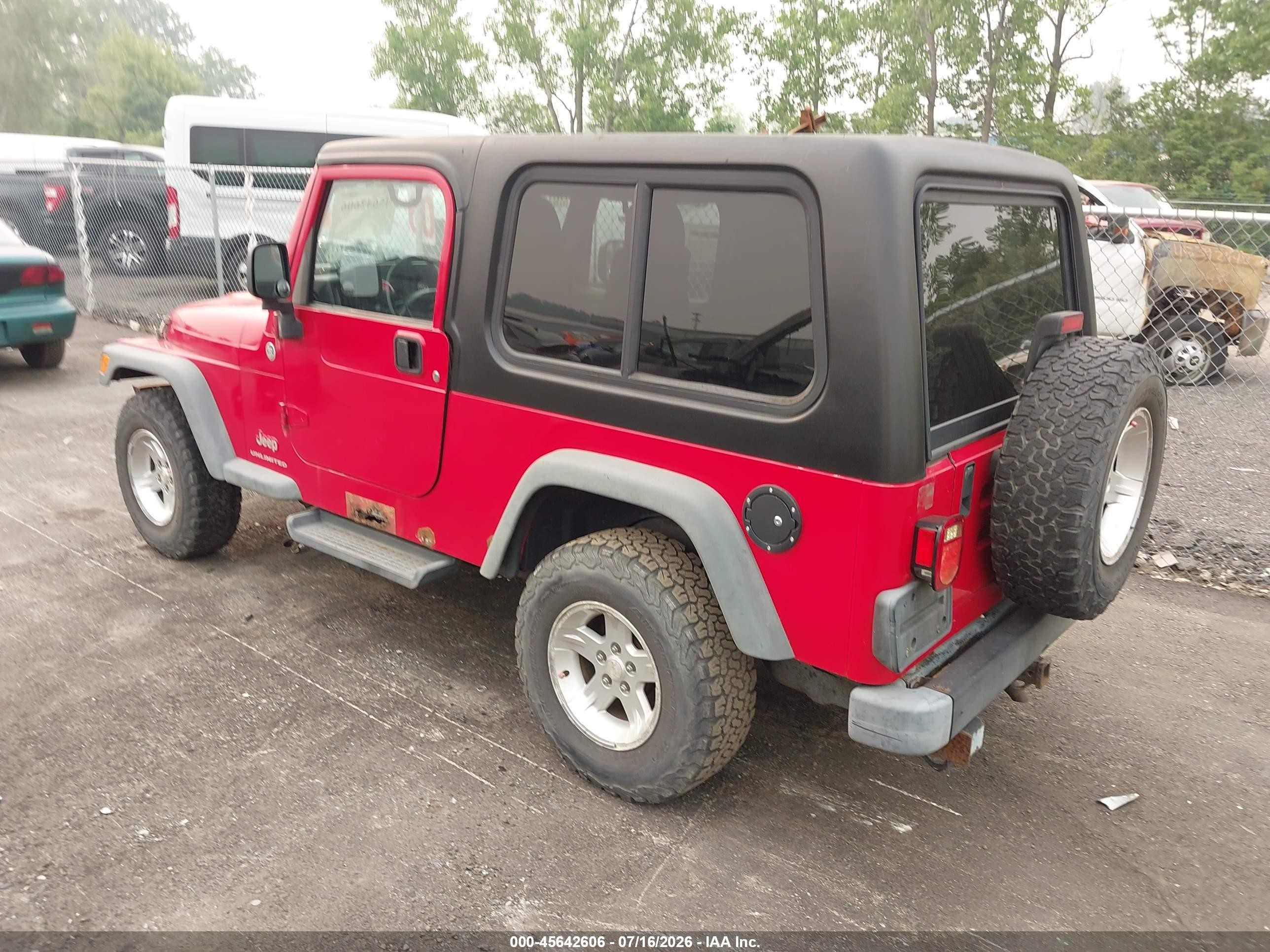 2006 Jeep Wrangler Unlimited Red vin: 1J4FA44S06P714067