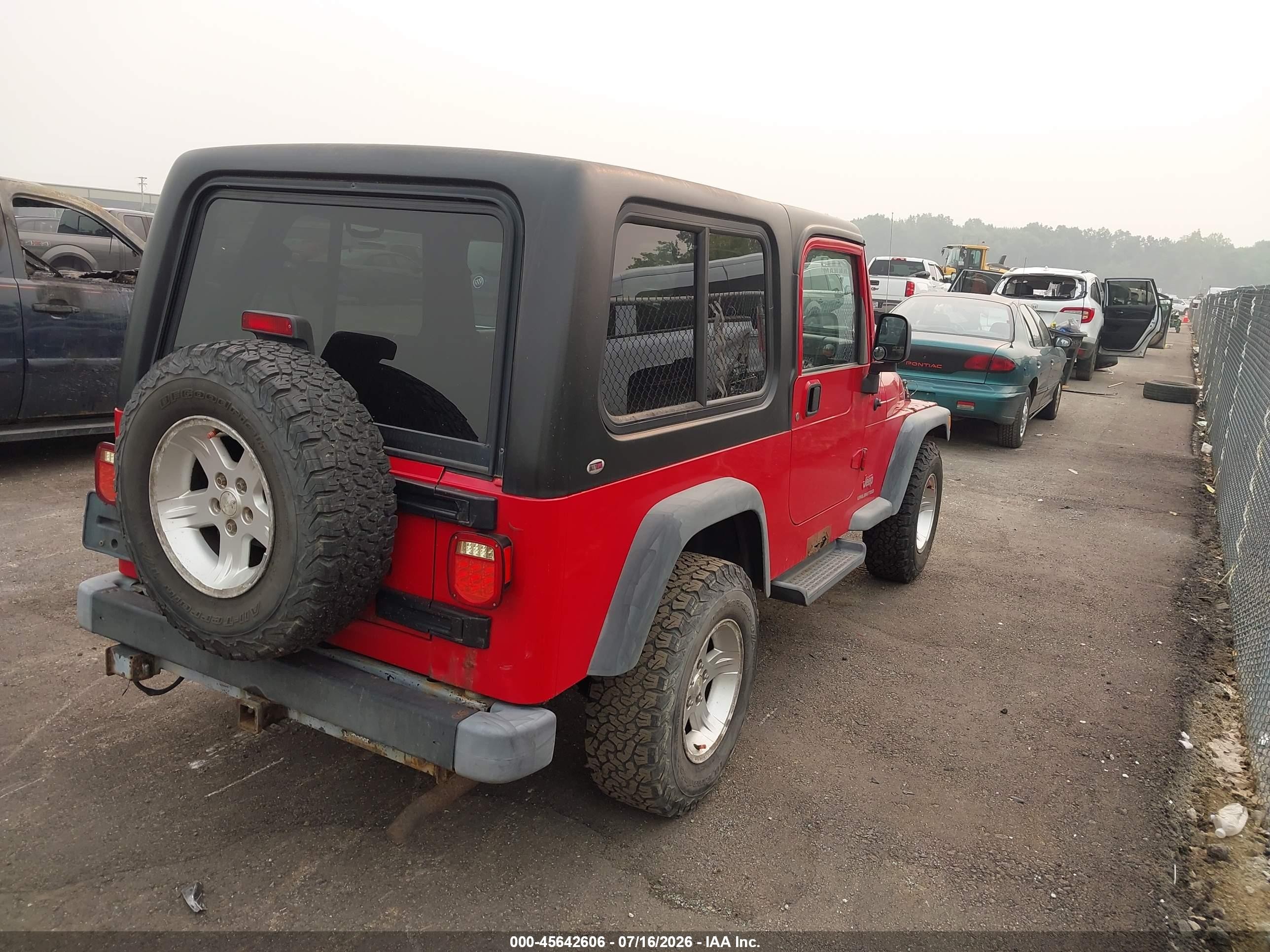 2006 Jeep Wrangler Unlimited Red vin: 1J4FA44S06P714067