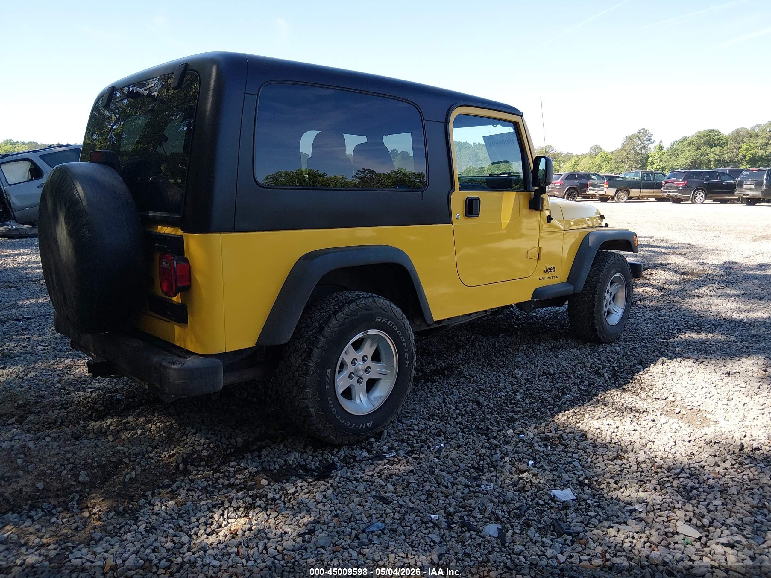 2006 Jeep Wrangler Unlimited Yellow vin: 1J4FA44S06P719348