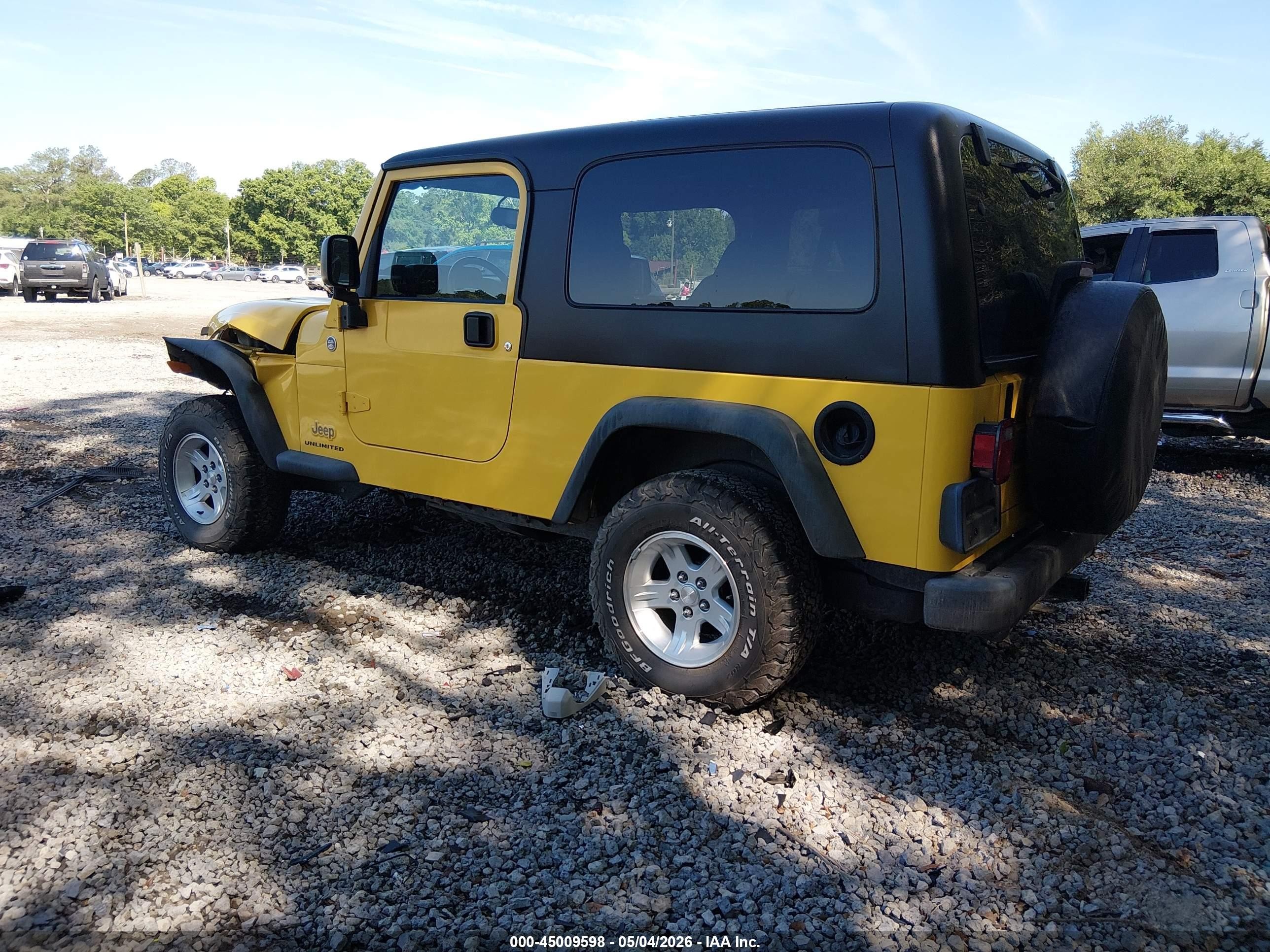 2006 Jeep Wrangler Unlimited Yellow vin: 1J4FA44S06P719348