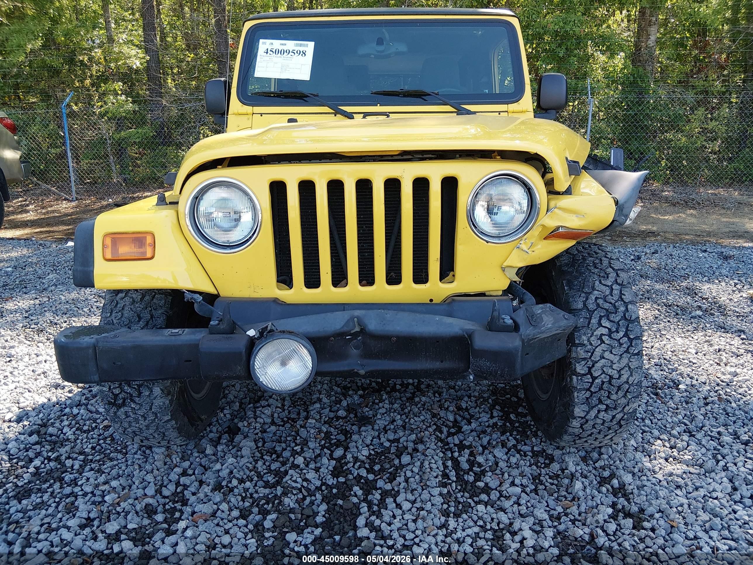 2006 Jeep Wrangler Unlimited Yellow vin: 1J4FA44S06P719348