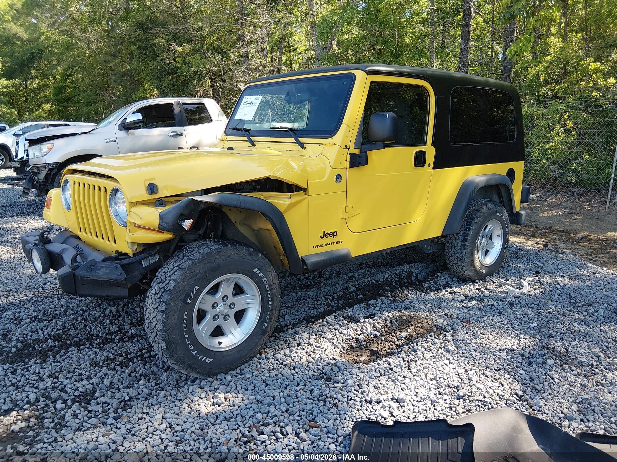 2006 Jeep Wrangler Unlimited Yellow vin: 1J4FA44S06P719348