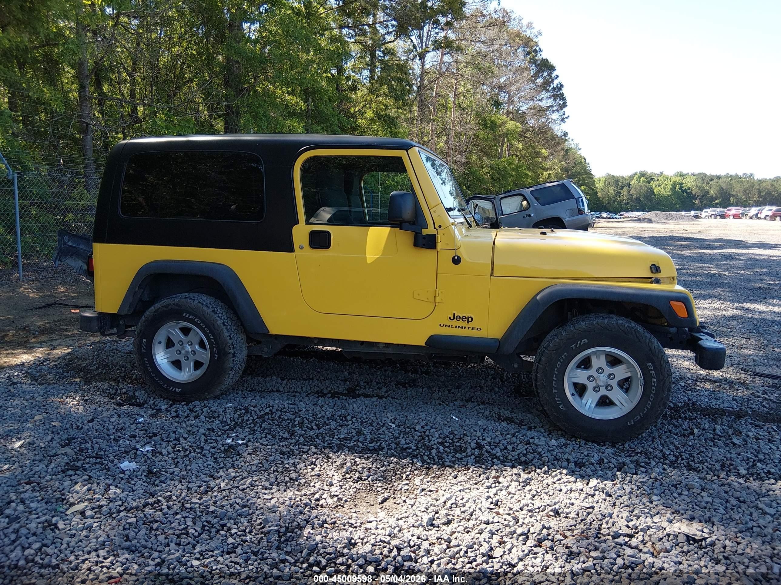 2006 Jeep Wrangler Unlimited Yellow vin: 1J4FA44S06P719348