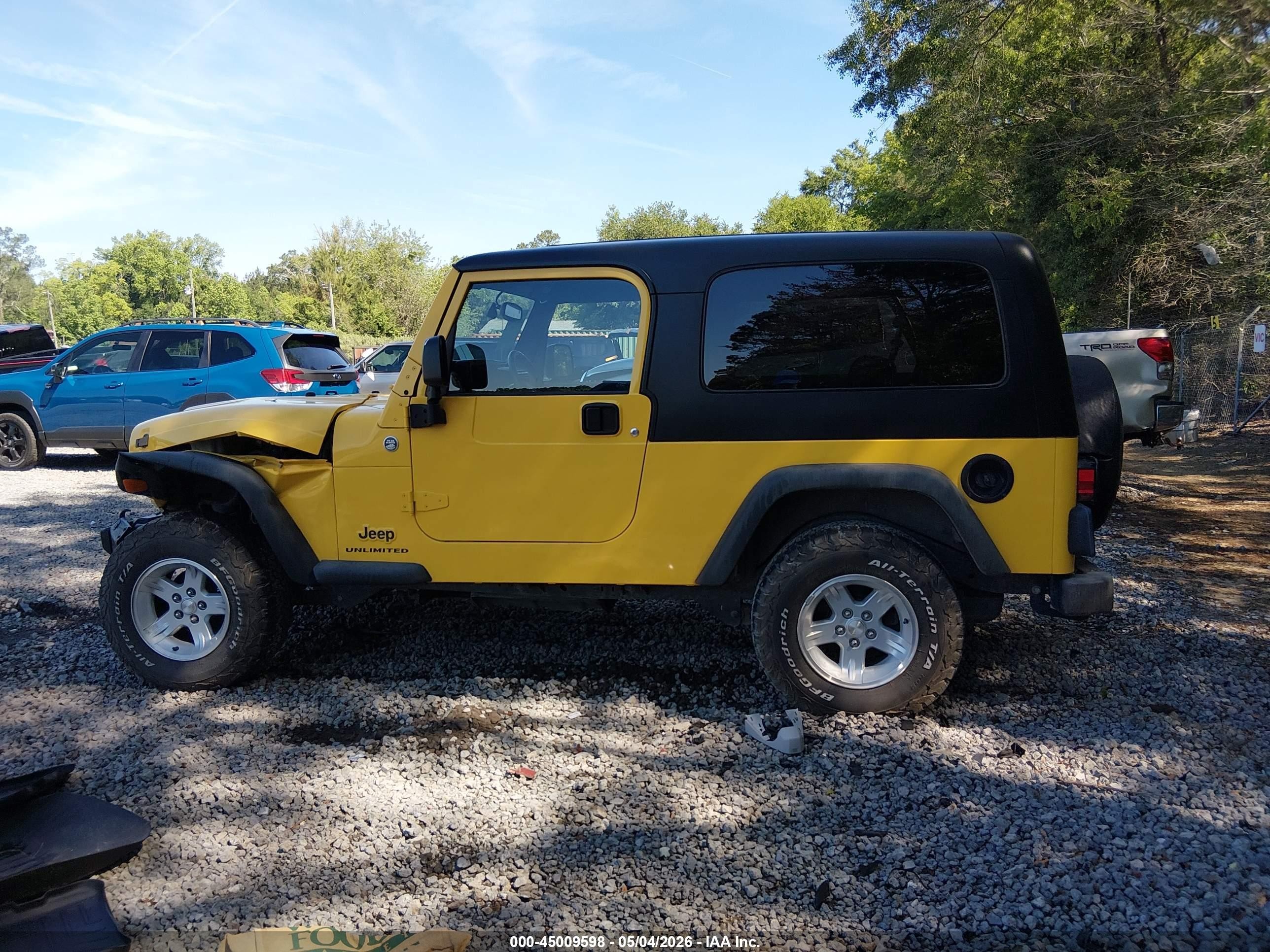 2006 Jeep Wrangler Unlimited Yellow vin: 1J4FA44S06P719348
