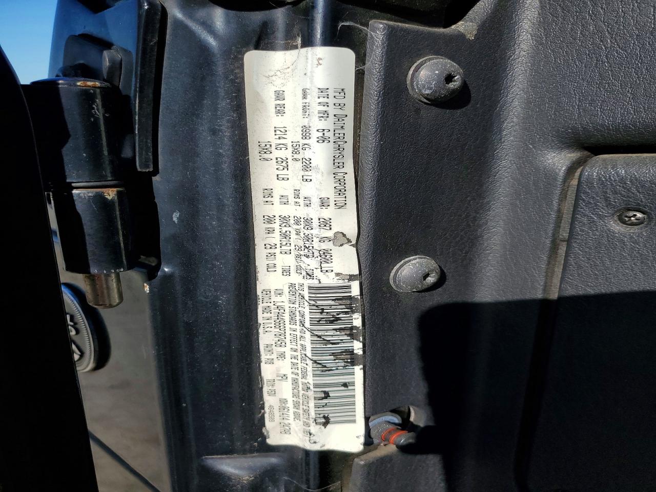 2006 Jeep Wrangler / Tj Unlimited Black vin: 1J4FA44S66P787458