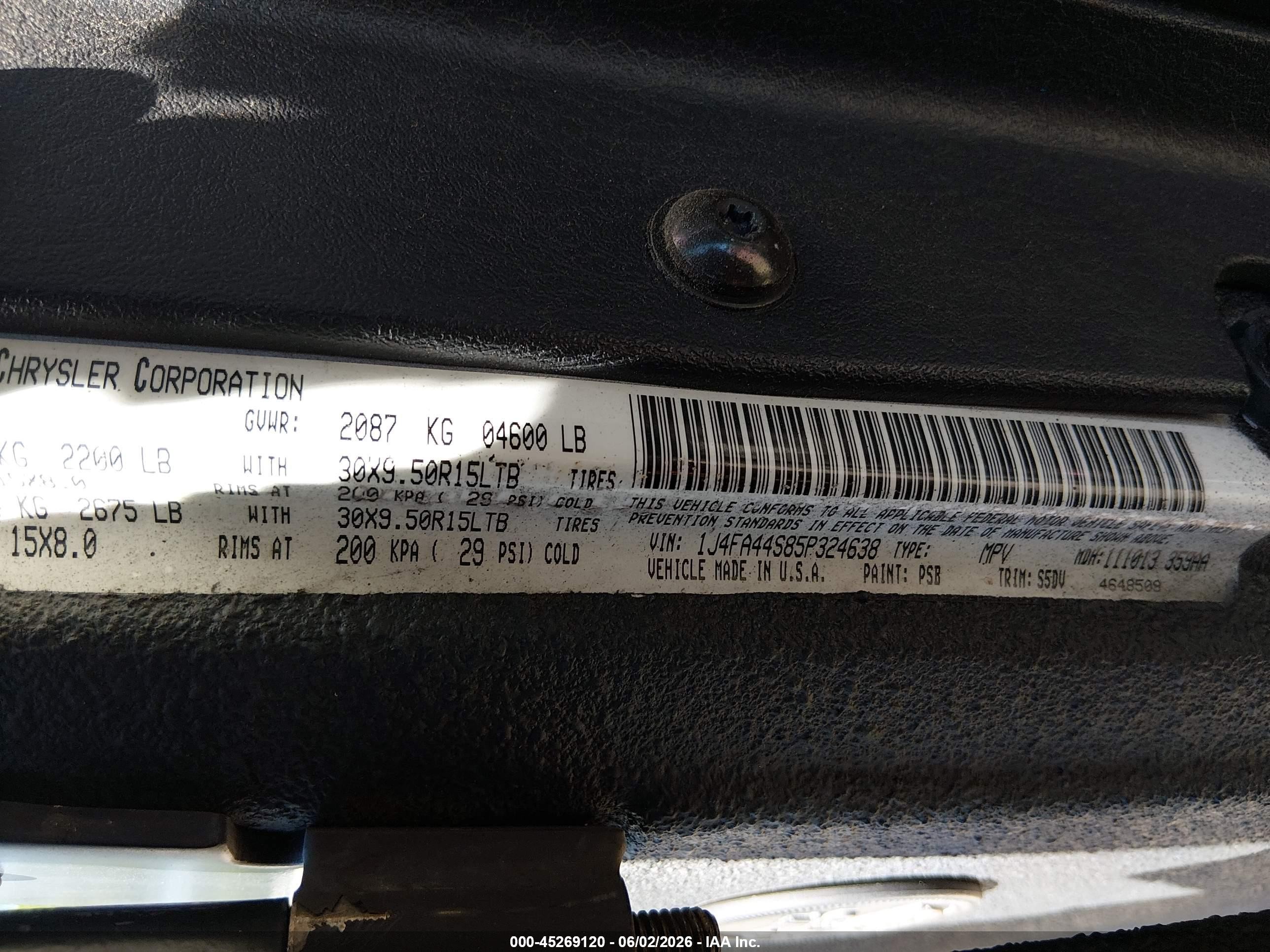 2005 Jeep Wrangler Unlimited Black vin: 1J4FA44S85P324638