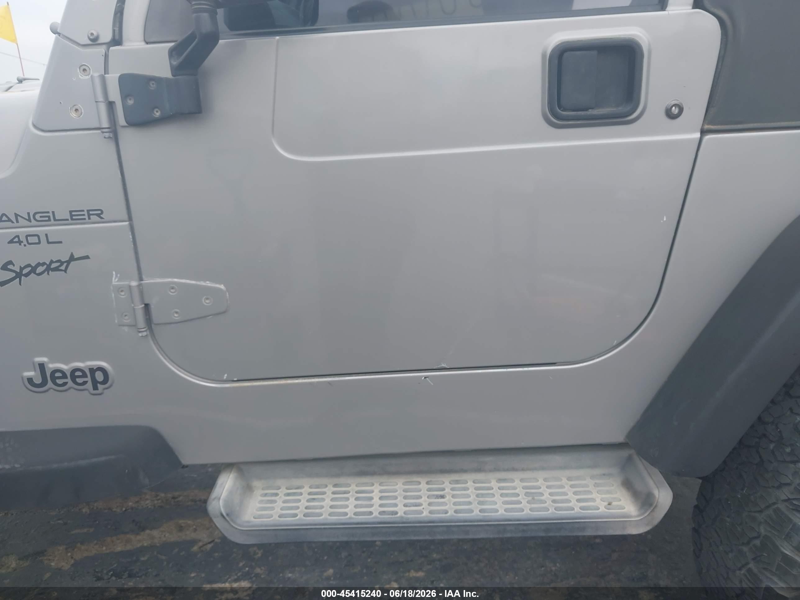 2001 Jeep Wrangler Sport Gray vin: 1J4FA49591P314266